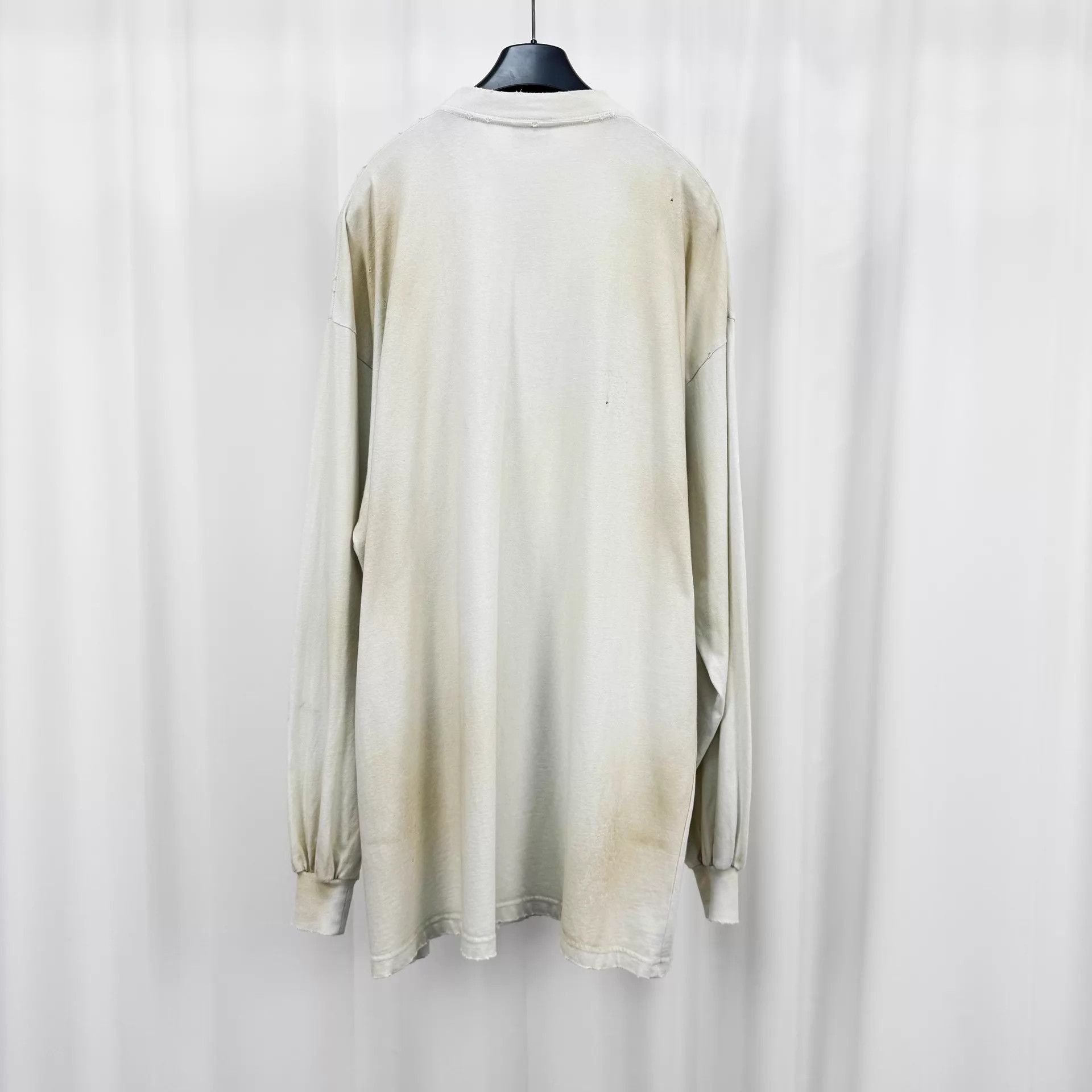 Balenciaga Balenciaga MU Embroidered Logo Distressed LS Size 2 Size US M / EU 48-50 / 2 - 2 Thumbnail
