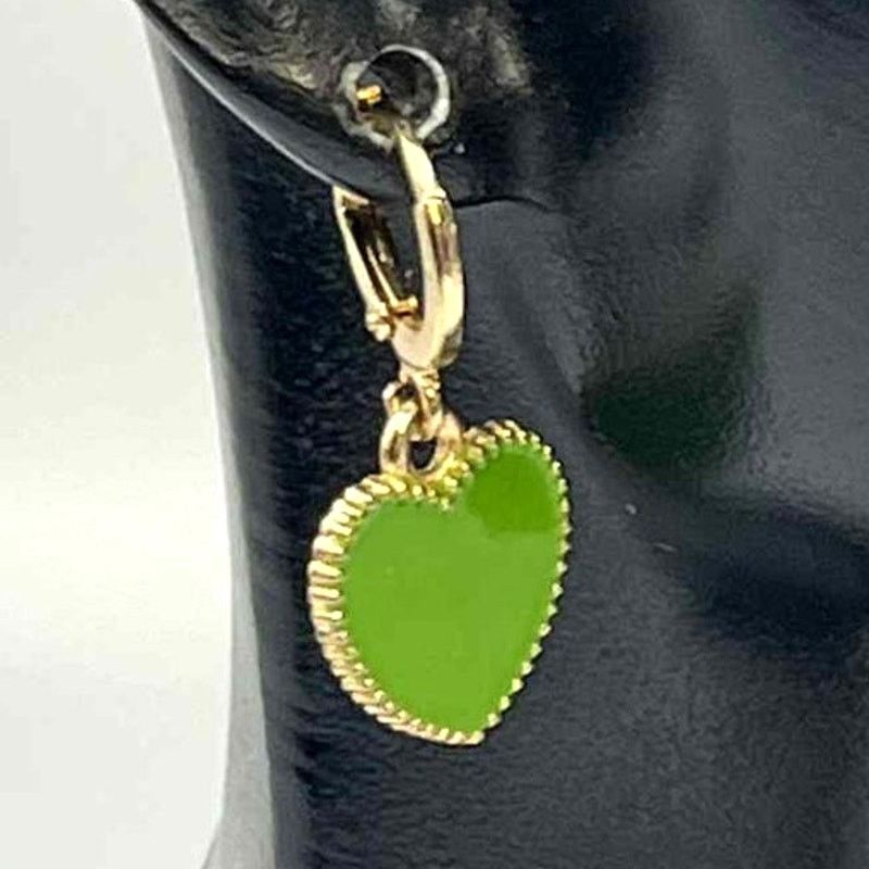 Other Green Heart Earrings Size ONE SIZE - 2 Thumbnail
