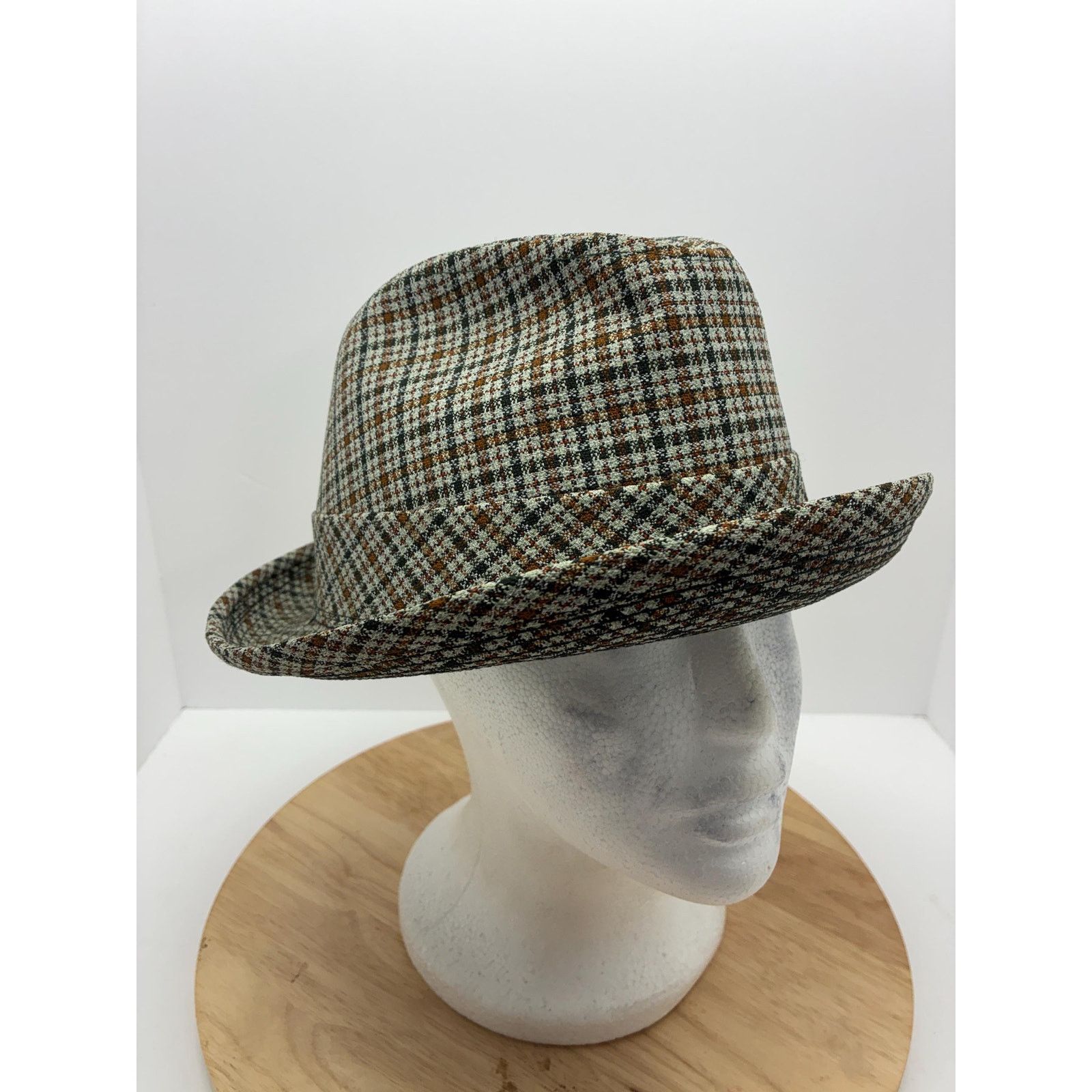 Other Vintage Jordan Marsh Plaid Hat S/M | Feather Trim Brimmed Size ONE SIZE - 8 Thumbnail