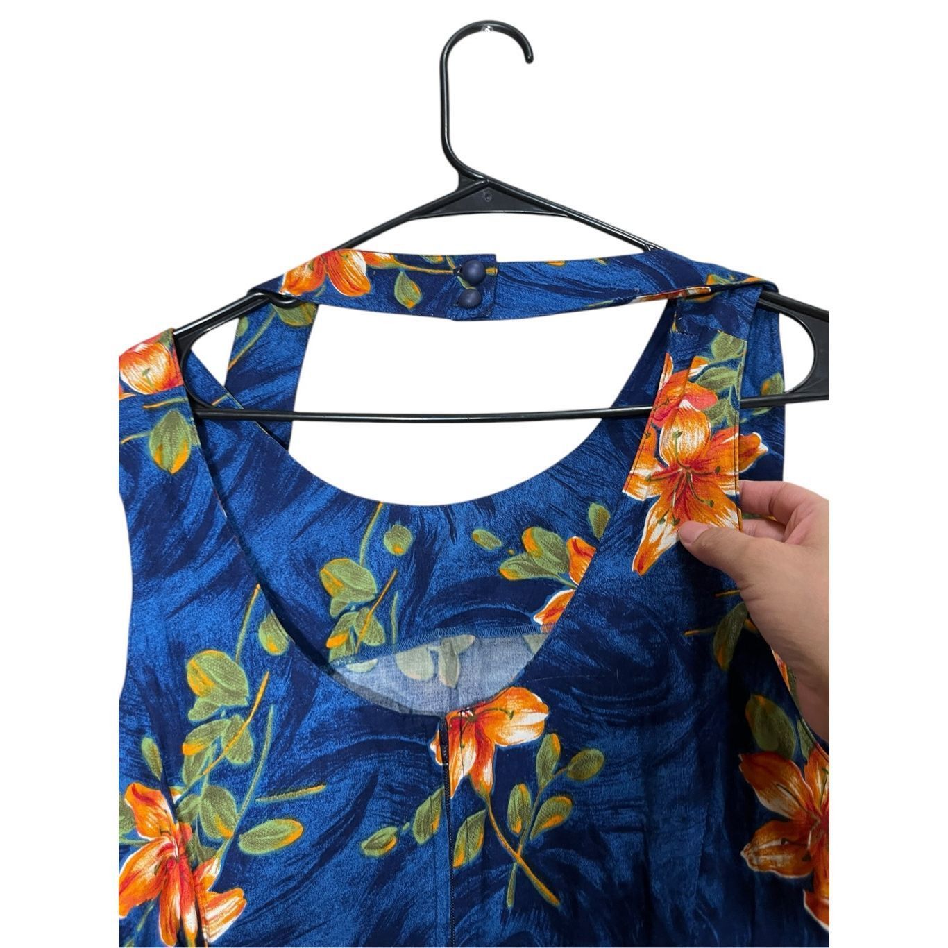 Other Vintage Jamie Brooke 90s Blue Flower Print Maxi Dress Size 13 Size M / US 6-8 / IT 42-44 - 10 Thumbnail