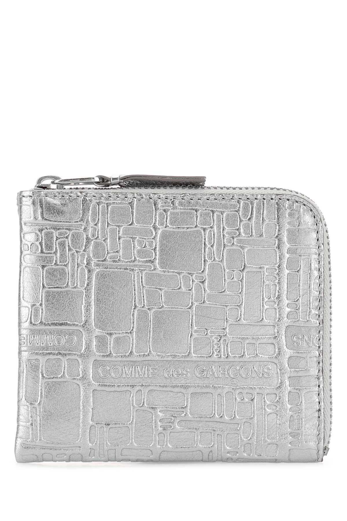 Comme des Garcons Silver Leather Card Holder Size ONE SIZE - 1 Thumbnail