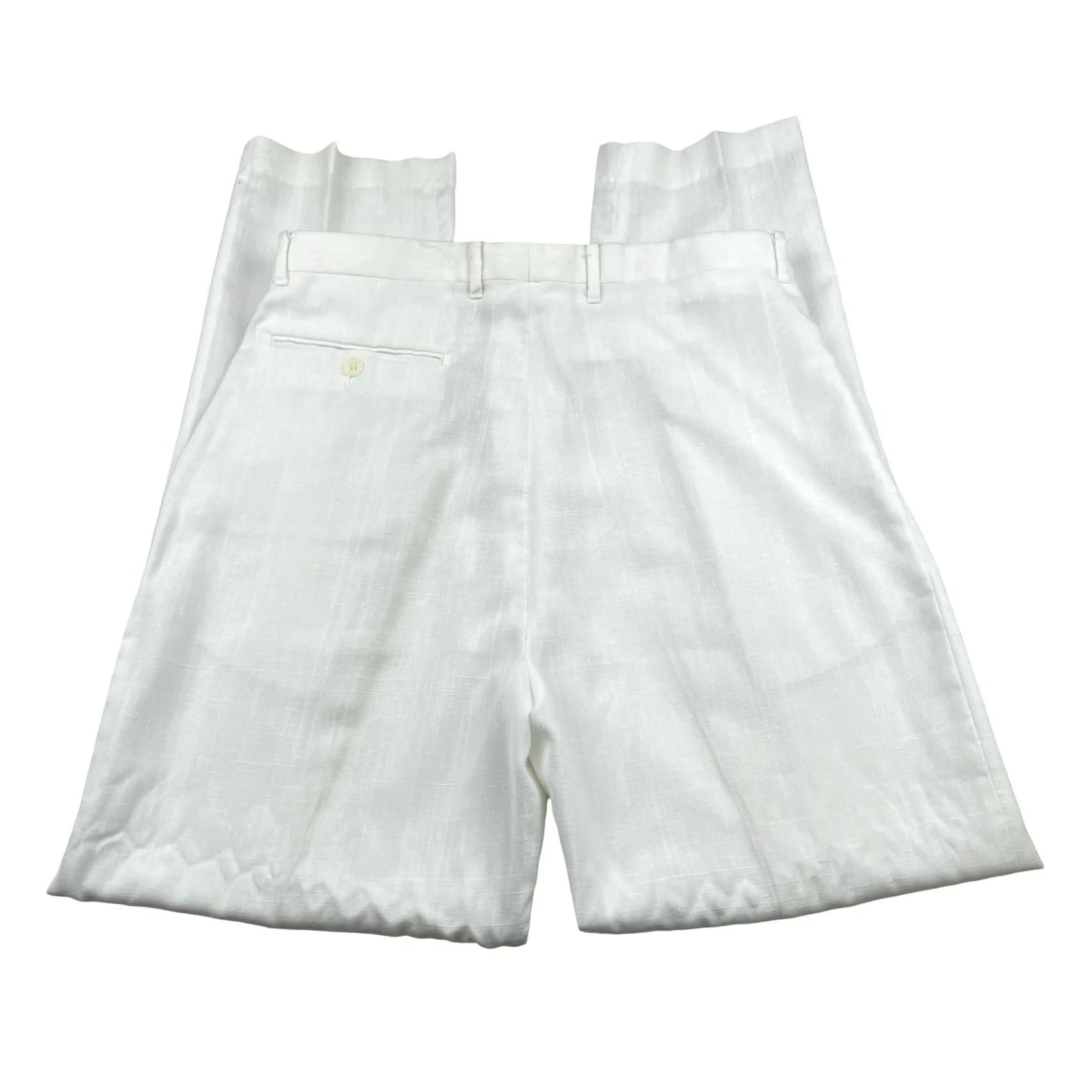 Vintage VTG Colter Men’s Resort Pants White 34x32 Pleated Lightweight Polyester Rayon Beach Pants Mens Regular Size US 34 / EU 50 - 3 Thumbnail