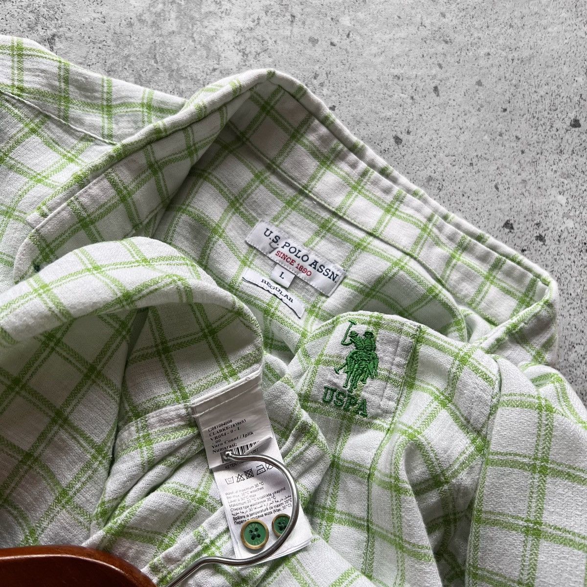 Designer × U.S. Polo Assn. U.S. Polo Assn Yarn Count Mens Checkered Button Down Shirt Size US L / EU 52-54 / 3 - 8 Thumbnail