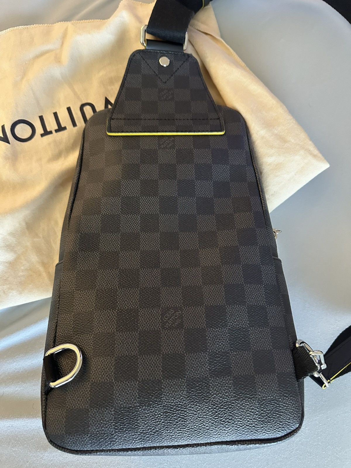 Louis Vuitton Louis Vuitton Avenue Sling Bag Bag Damier Graphite Yellow Size ONE SIZE - 4 Thumbnail