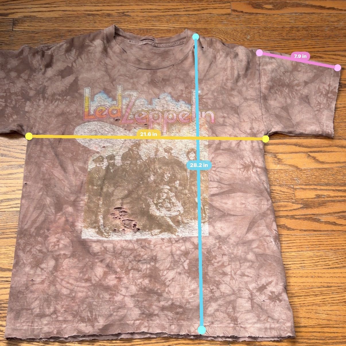 Japanese Brand liquid blue grail vintage single stitch Led Zeppelin Tie Dye Size US L / EU 52-54 / 3 - 6 Thumbnail