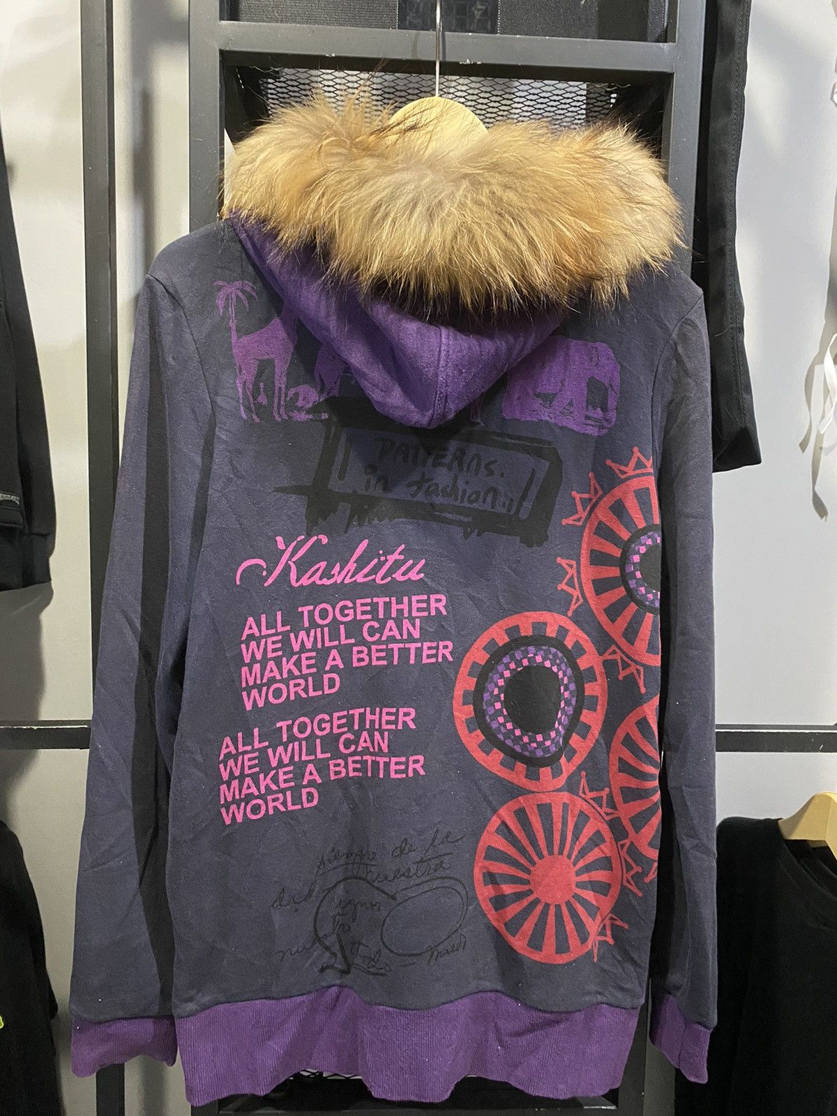 Vintage Clin Delle Postmail Stamp Art Flower FurrHoodie Size US L / EU 52-54 / 3 - 2 Thumbnail