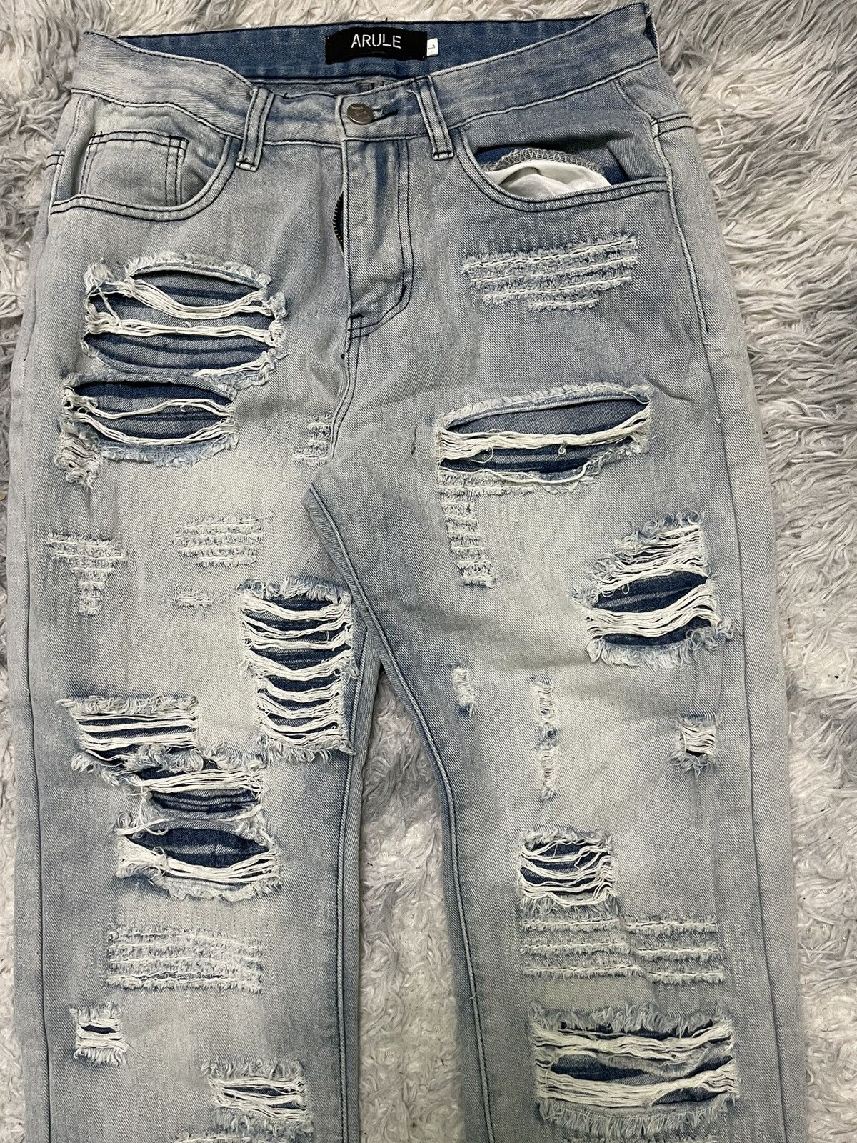 If Six Was Nine 2000s ARULE DISTRESSED DENIM RARE DESIGN Size US 29 - 4 Thumbnail