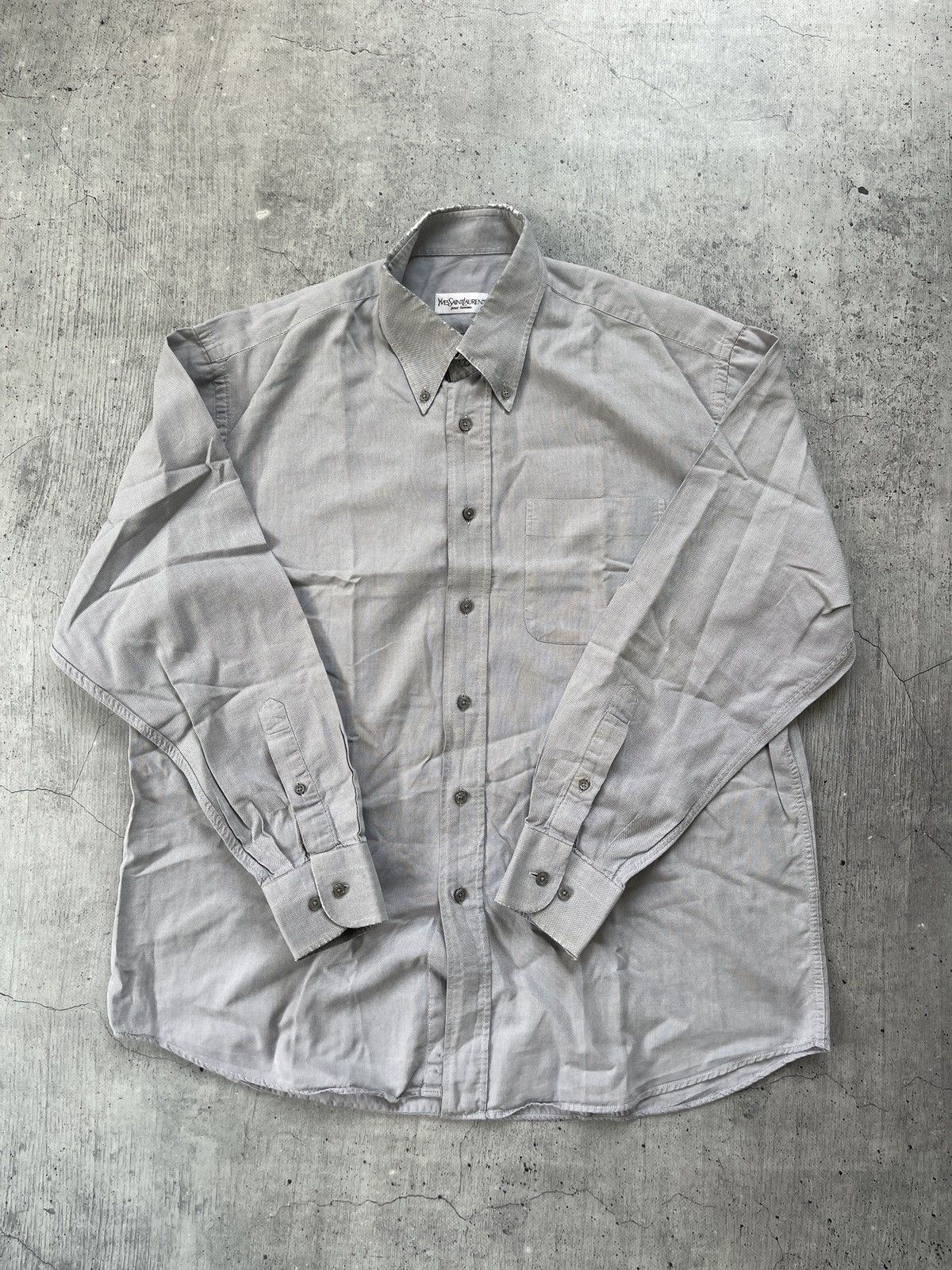 Vintage × Yves Saint Laurent Yves Saint Laurent YSL shirt button ups M L 40-41 16 Size US XL / EU 56 / 4 - 1 Thumbnail