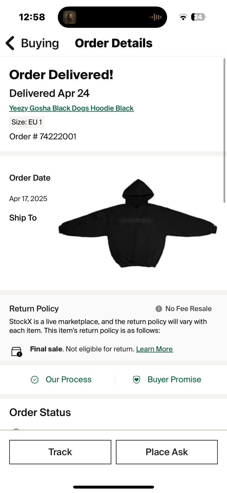 Gosha Rubchinskiy × Kanye West × Yeezy Yeezy Gosha Black Dogs Hoodie Black Size US S / EU 44-46 / 1 - 7 Thumbnail