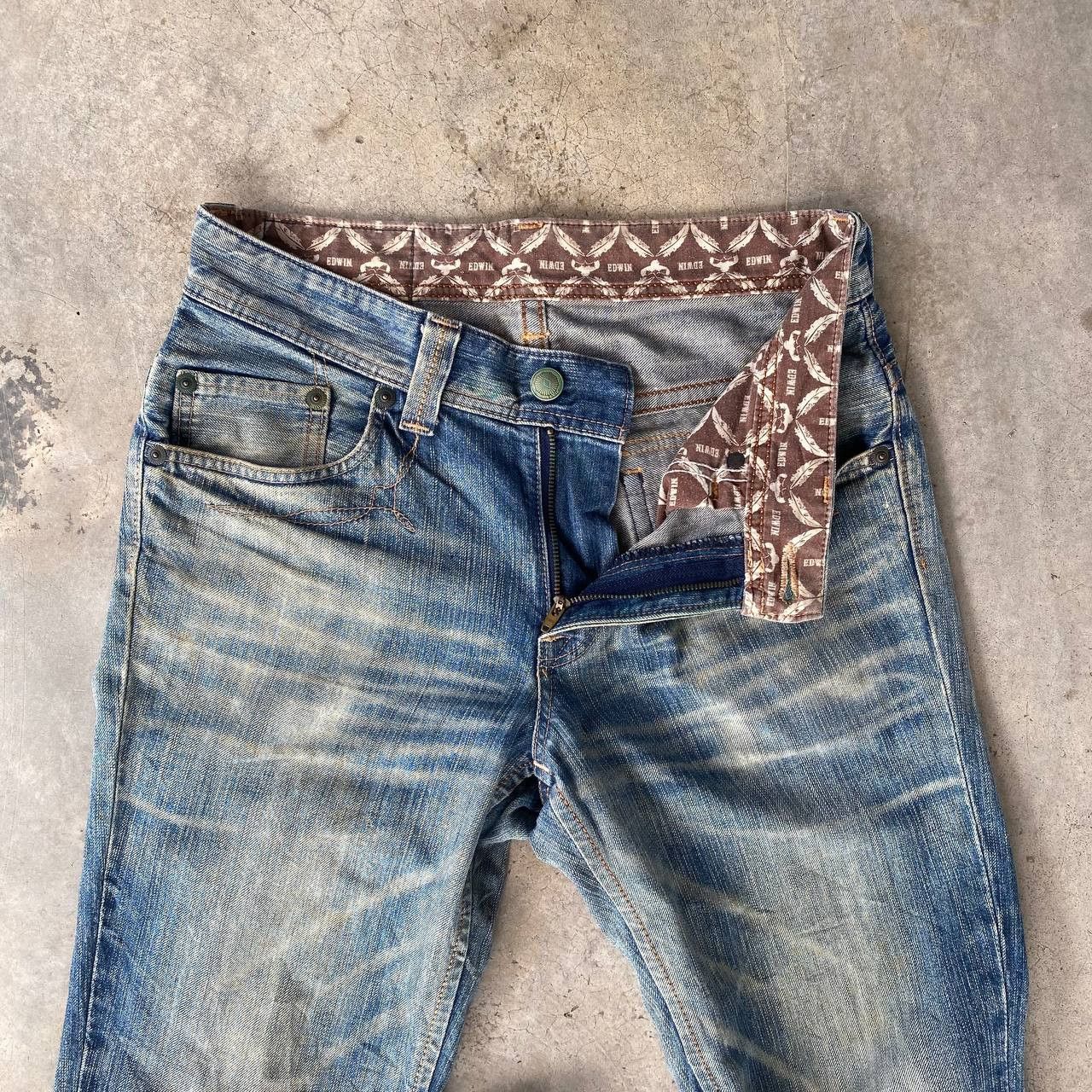 Edwin FLARED VINTAGE EDWIN JAPAN BULLS BOOTCUT DISTRESSED DENIM Size US 30 / EU 46 - 2 Thumbnail