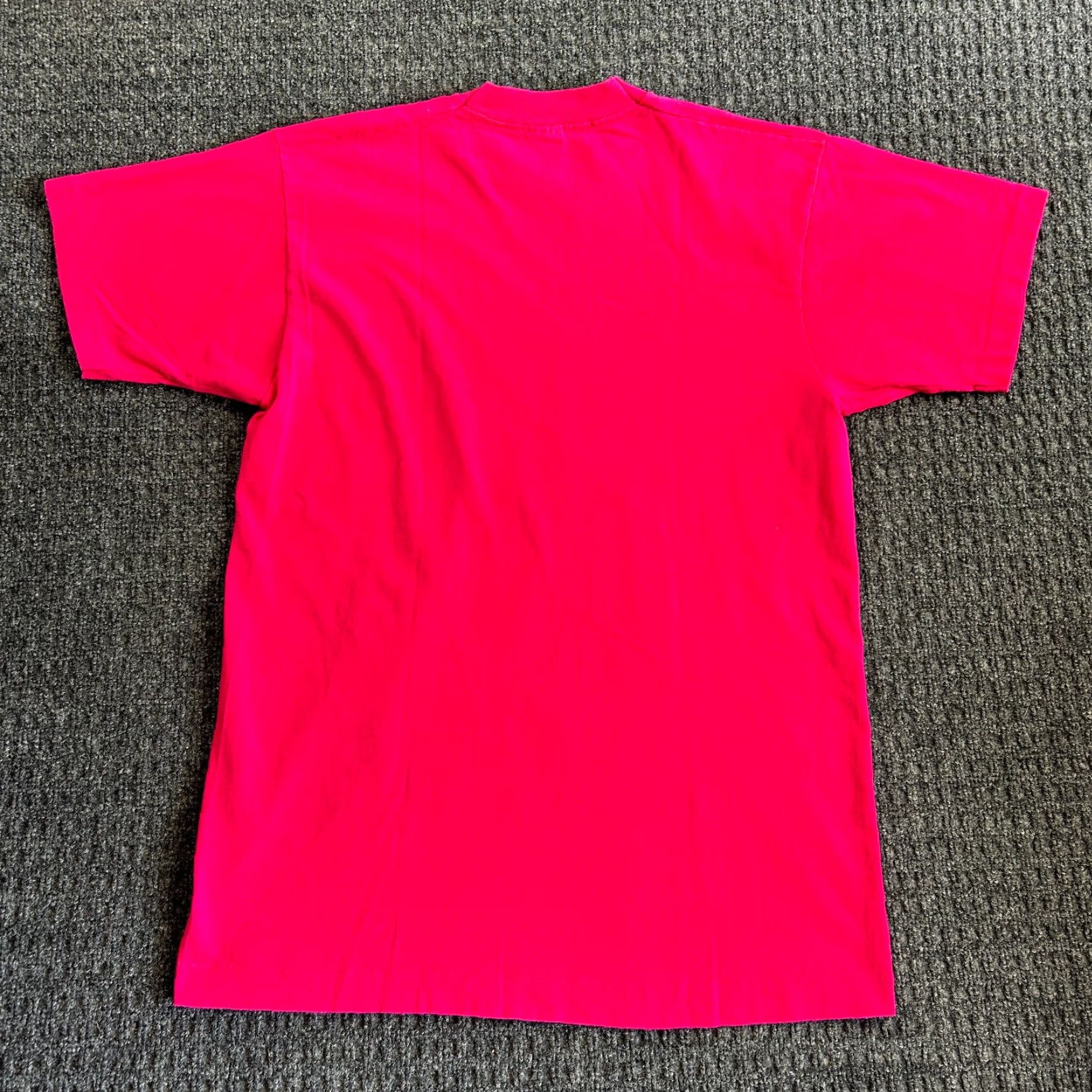 Fruit Of The Loom VINTAGE Fruit of the Loom T-Shirt Dinosaurs 80s 90s Pink Stitch Short Sleeve Crew Neck L Adults Unisex 50/50 Cotton/Poly Made USA Regular Size US L / EU 52-54 / 3 - 5 Thumbnail