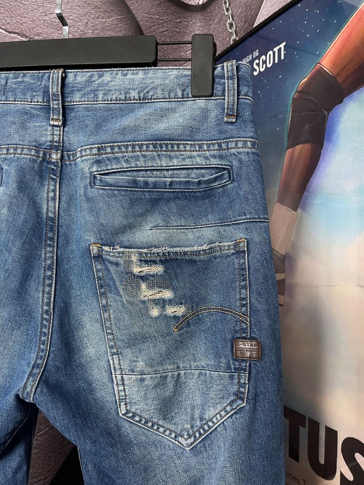 G-Star G-Star Raw D-Staq 3D Tapered Distressed Blue Denim W28 L34 Size US 28 / EU 44 - 9 Thumbnail