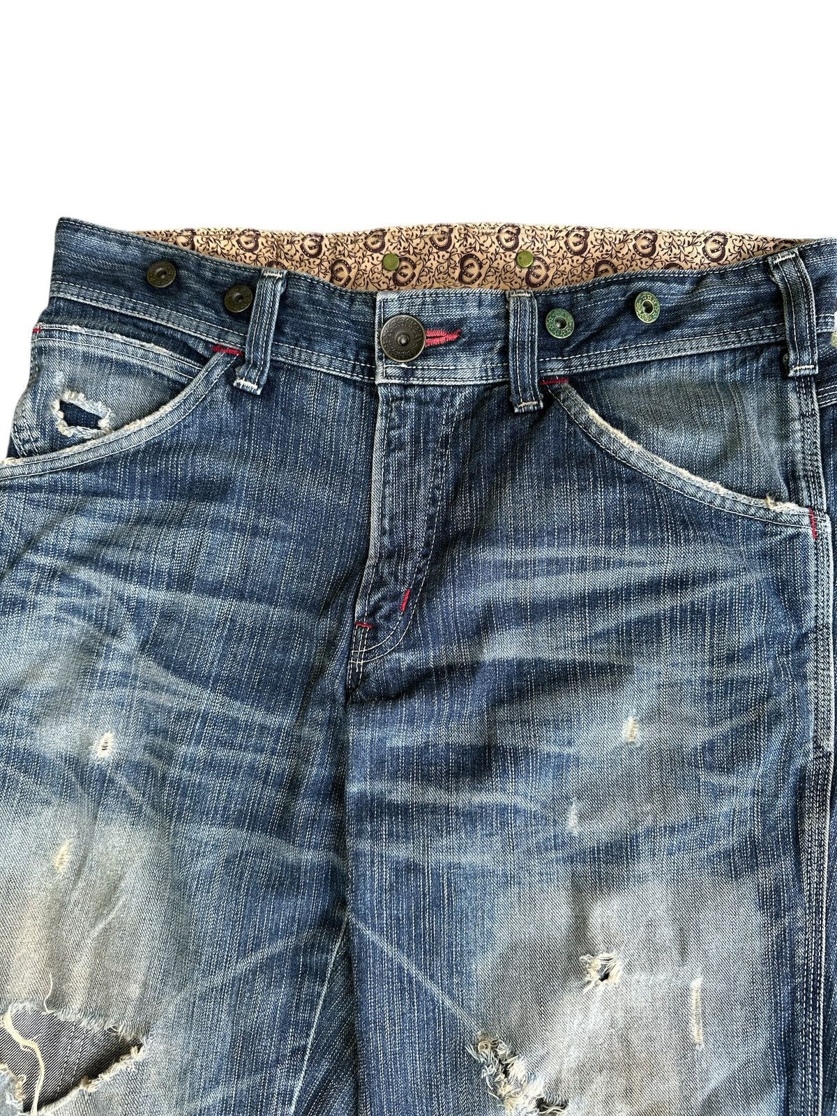Edwin Vintage Edwin 503 Blue Trip Distress 🎌💥 Size US 34 / EU 50 - 3 Thumbnail