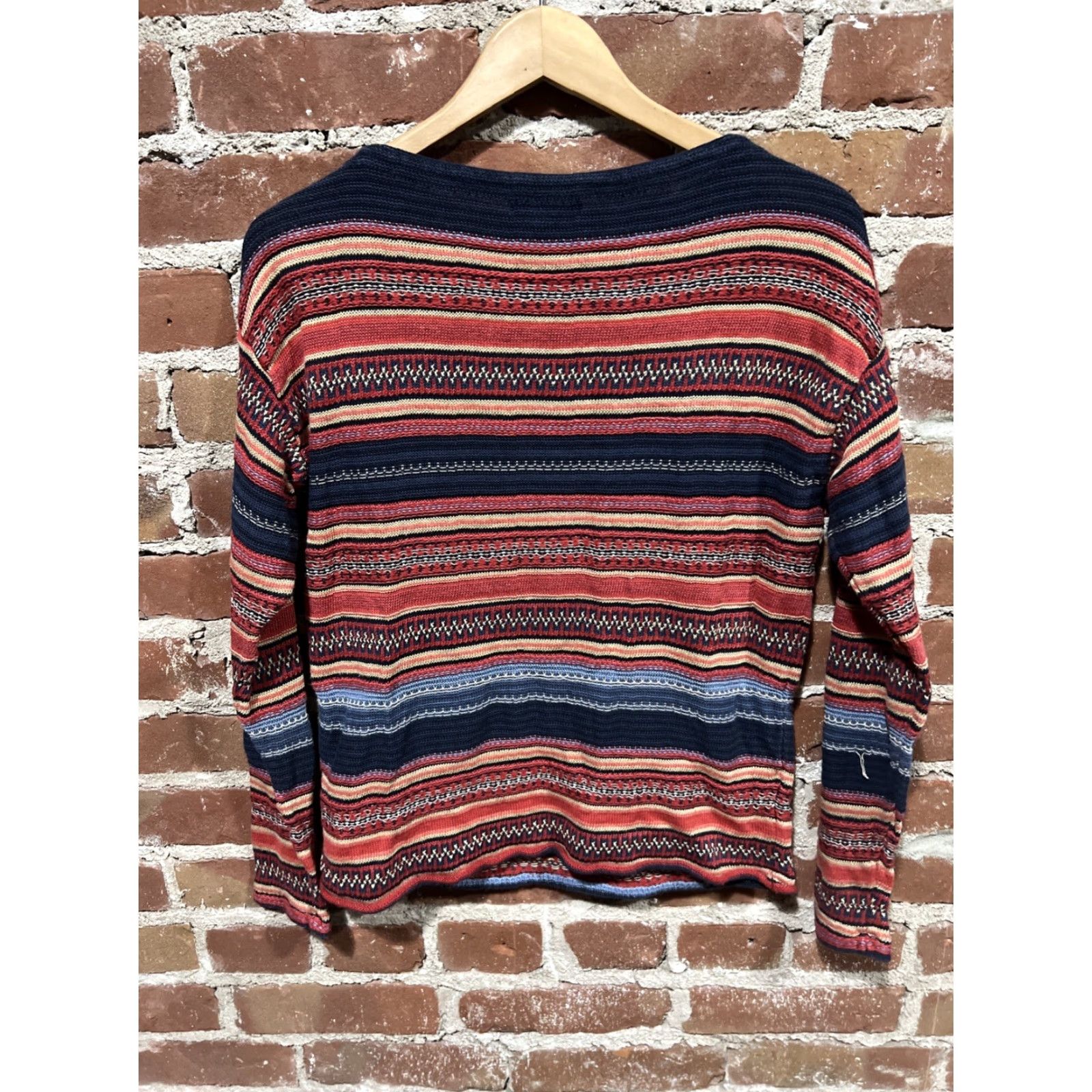 Ralph Lauren Lauren Ralph Lauren Blouse Shirt Knit Linen Blend Blue Striped Large Womens Size L / US 10 / IT 46 - 3 Thumbnail