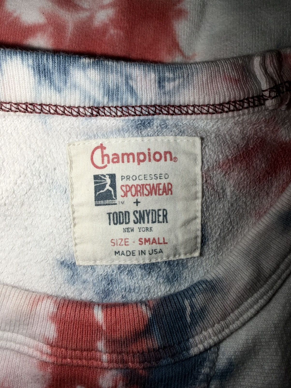 Champion × Todd Snyder Champion x Todd Snyder Red White Blue Tie-Dye Crewneck Size US S / EU 44-46 / 1 - 4 Thumbnail
