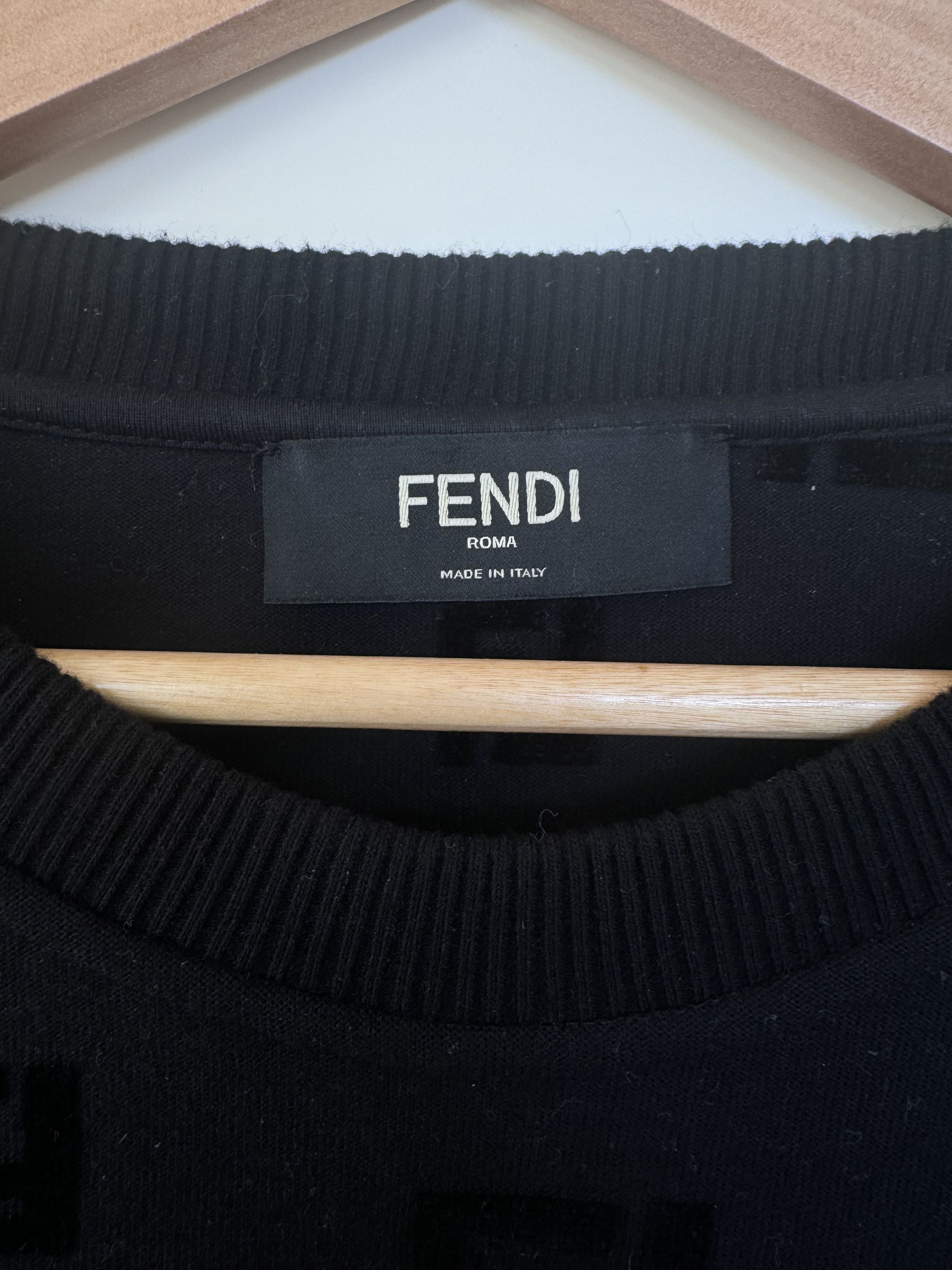 Fendi Fendi black monogram sweatshirt Size US XL / EU 56 / 4 - 3 Thumbnail