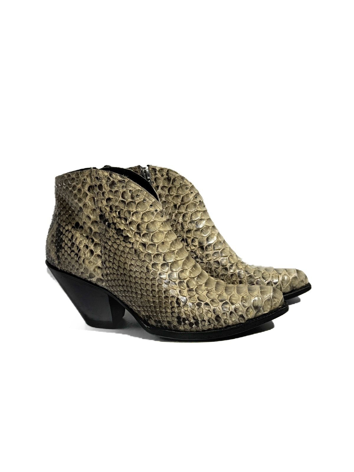 Celine SS20 Celine Snakeskin Berlin Cuban Heel Ankle Boots Size US 6 / EU 39 - 1 Thumbnail