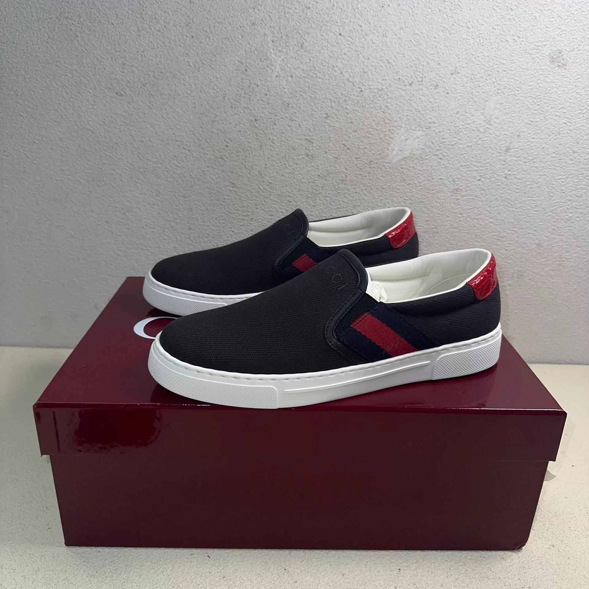 Gucci GUCCI ACE Canvas Sneaker Men's Black 40.5 Size US 7.5 / EU 40-41 - 1 Thumbnail