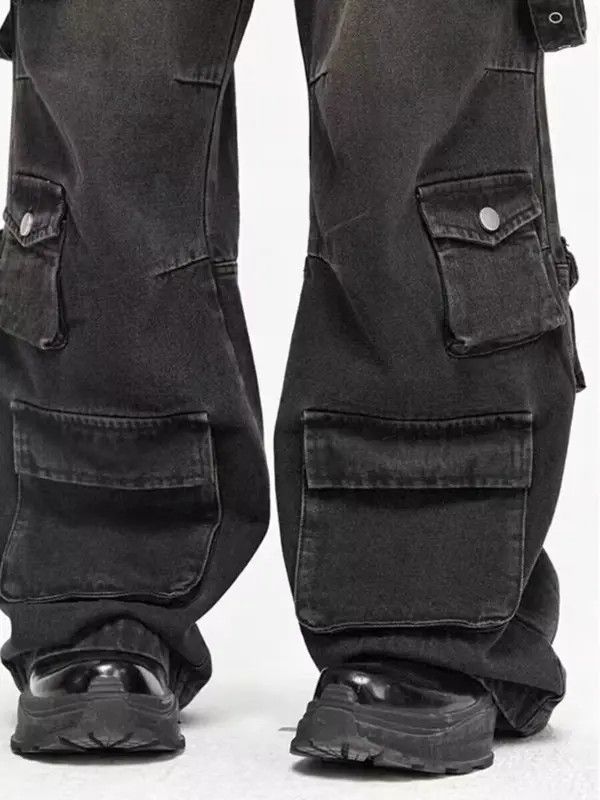 Japanese Brand VIBE Vintage multi-pocket wide-leg street hip-hop jeans Size US 34 / EU 50 - 3 Thumbnail