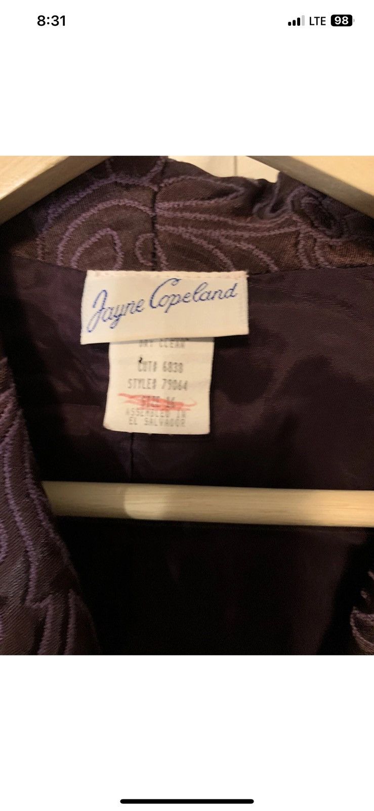 Other Jayne copeland blazer womens sz 16 purple textured Size ONE SIZE - 2 Thumbnail