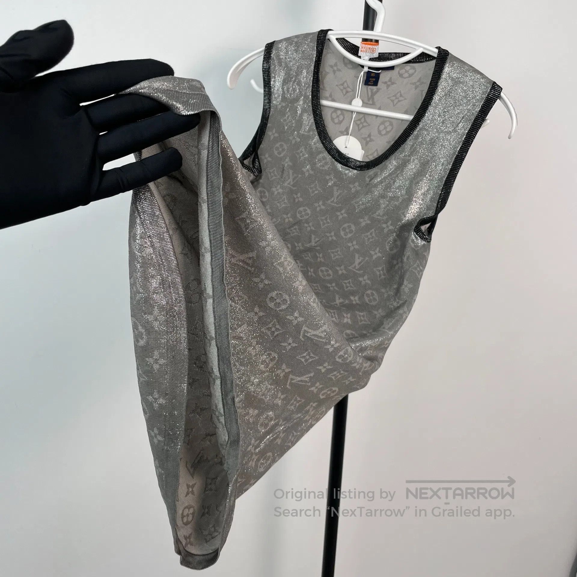 Louis Vuitton Louis Vuitton Silver metallic shiny sleeveless vest top| Size XS / US 0-2 / IT 36-38 - 5 Thumbnail