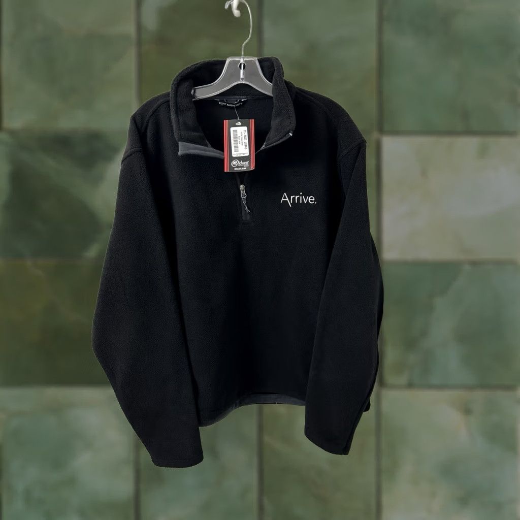 Port Authority VINTAGE Port Authority 1/4 Zip Fleece Jacket Mens L Black Arrive Sweatshirt L/S NWT Size US L / EU 52-54 / 3 - 1 Thumbnail