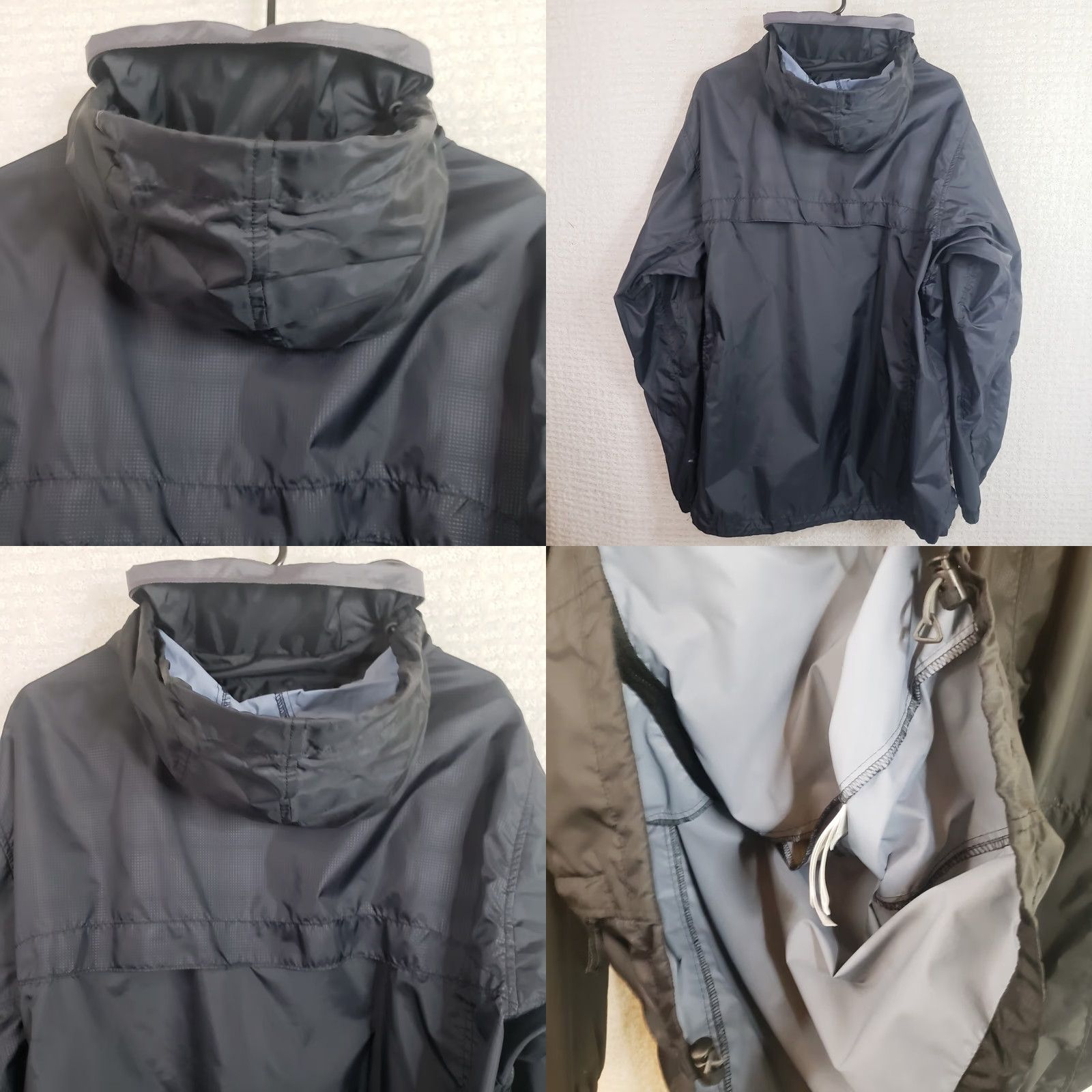 Rains Columbia Hooded Rain Coat Jacket Long Sleeve Black Full Zip Pockets Standup Collar Mens L Rain Size US L / EU 52-54 / 3 - 9 Thumbnail