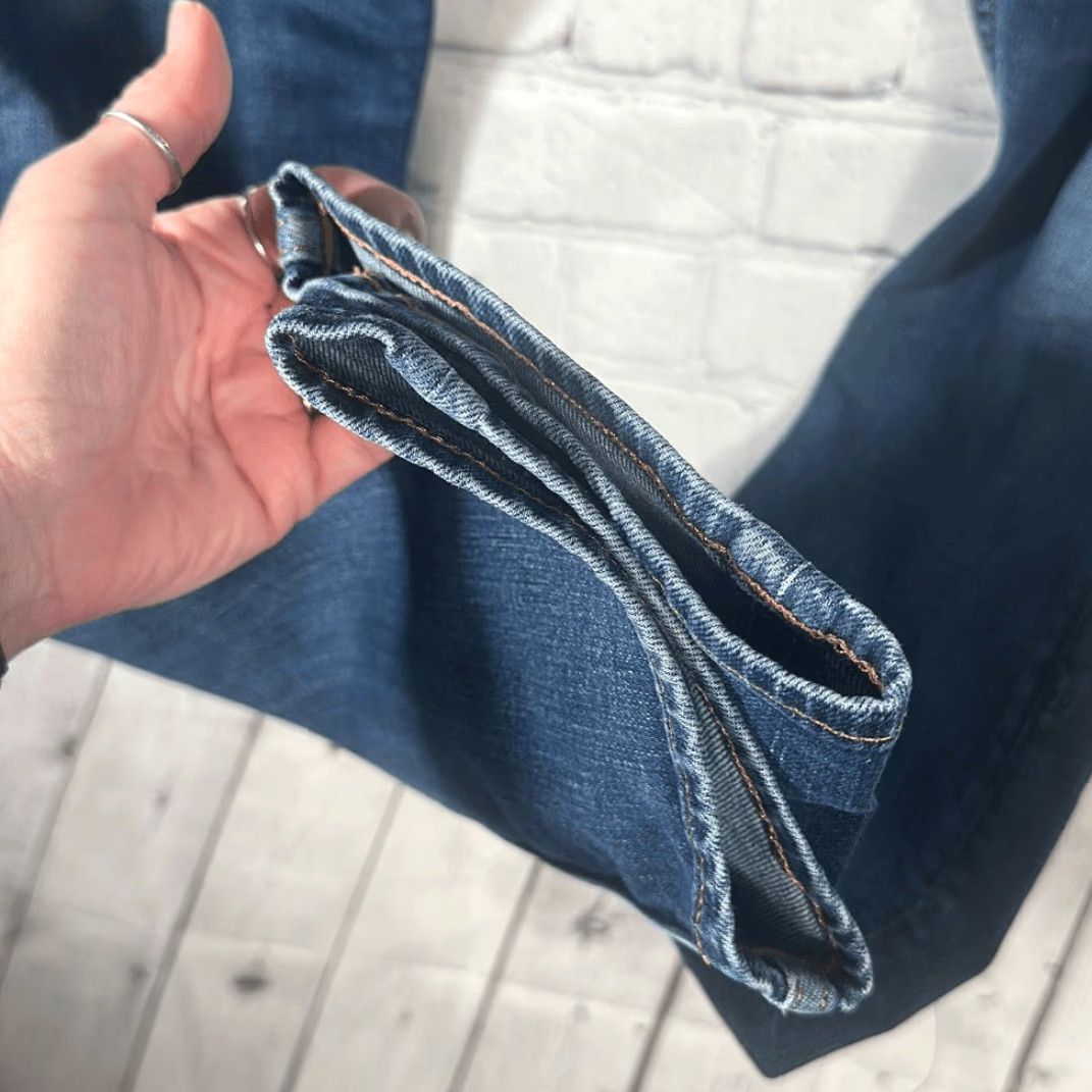 Denime VINTAGE Revtown Jeans Taper Men’s W33 x L33 Stretch Blue Medium Wash Denim Mens Jeans Tapered 33 Inseam Blues Size US 33 - 4 Thumbnail