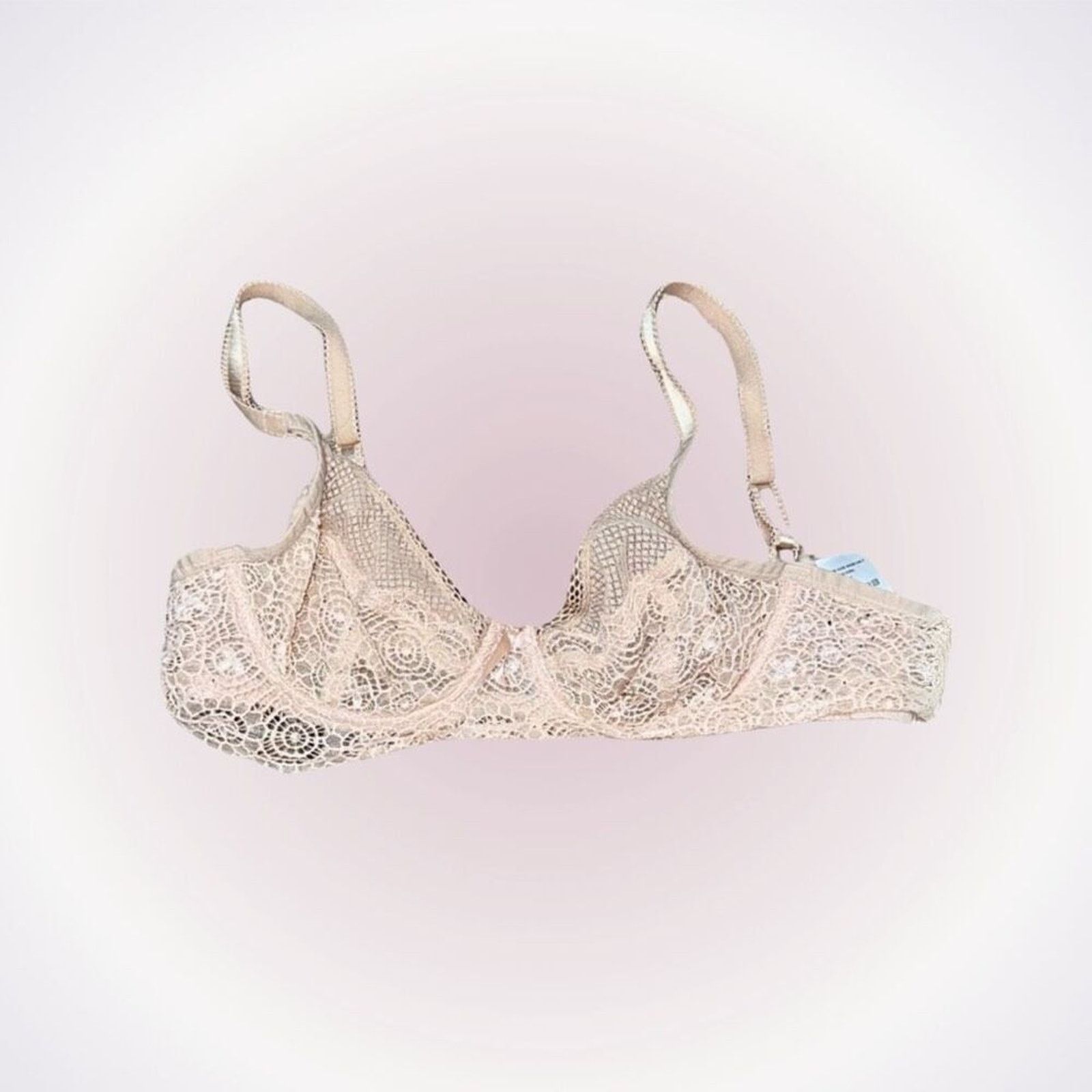 Freya Lingerie Freya Peach Neutral Lace Underwire Bra | Size 30D Size ONE SIZE - 1 Thumbnail