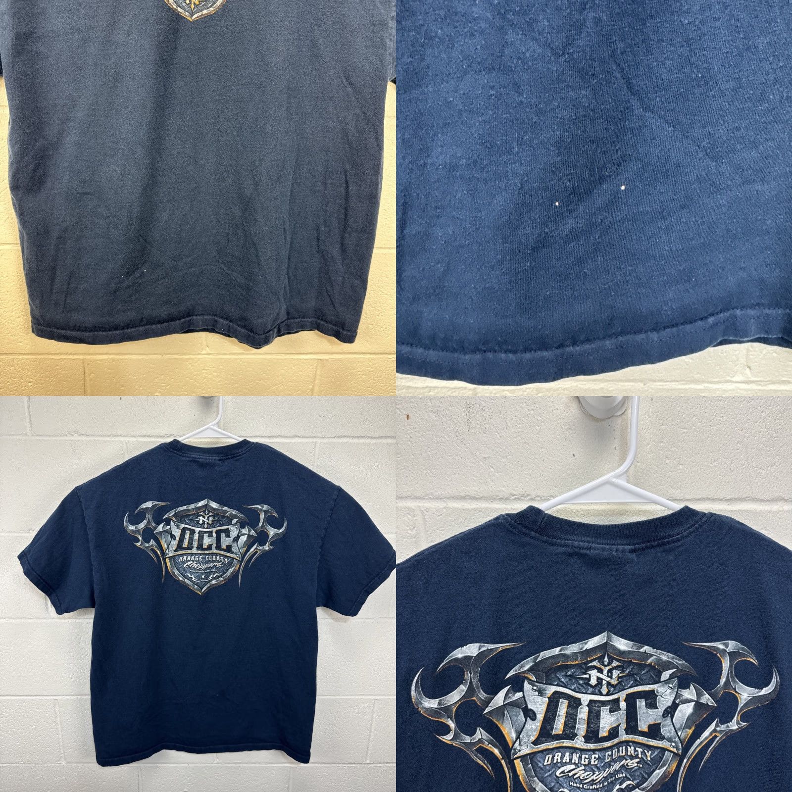 Vintage VINTAGE Orange County Choppers T-Shirt XL Blue Graphic Print 90s Biker Motorcycle Tribal Crew Neck Short Sleeve Shirt Mens Size US XL / EU 56 / 4 - 8 Thumbnail