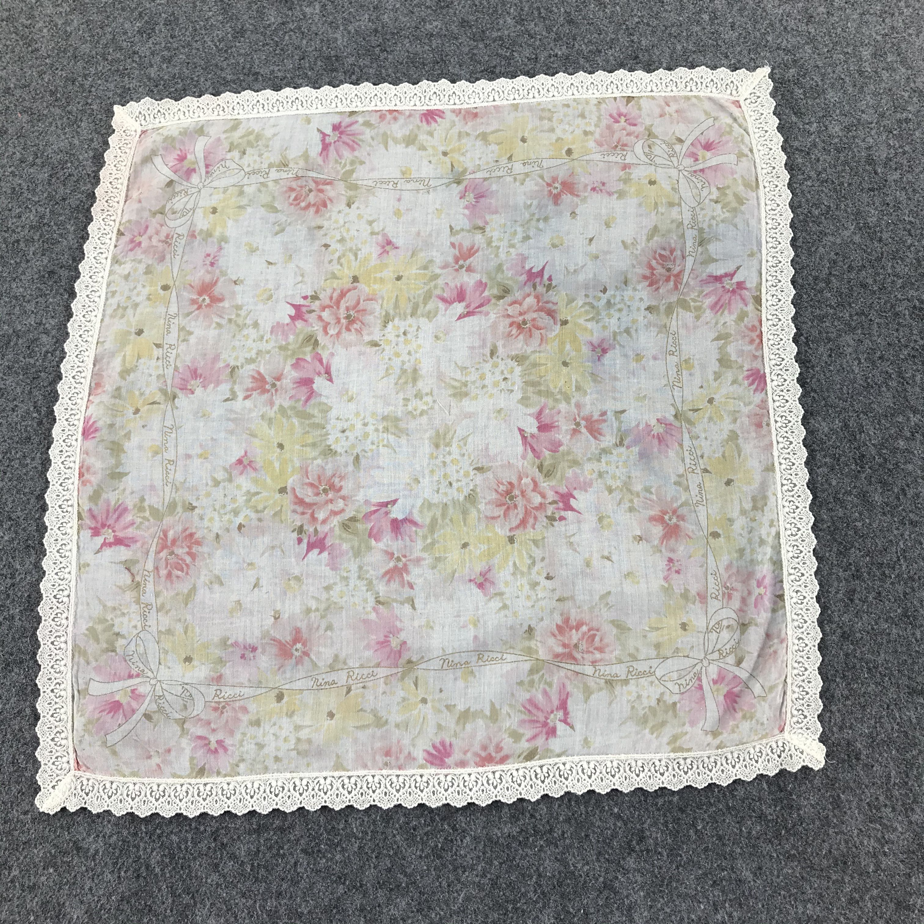 Nina Ricci Nina Ricci Floral Handkerchief Neckerchief Bandana H181 Size ONE SIZE - 3 Thumbnail
