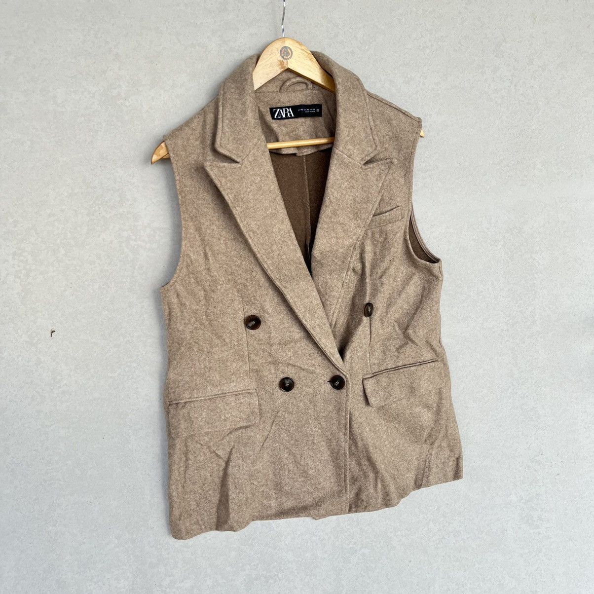 Other Vintage Zara Brown Vest With Double Breasted Front Size M Size M / US 6-8 / IT 42-44 - 3 Thumbnail