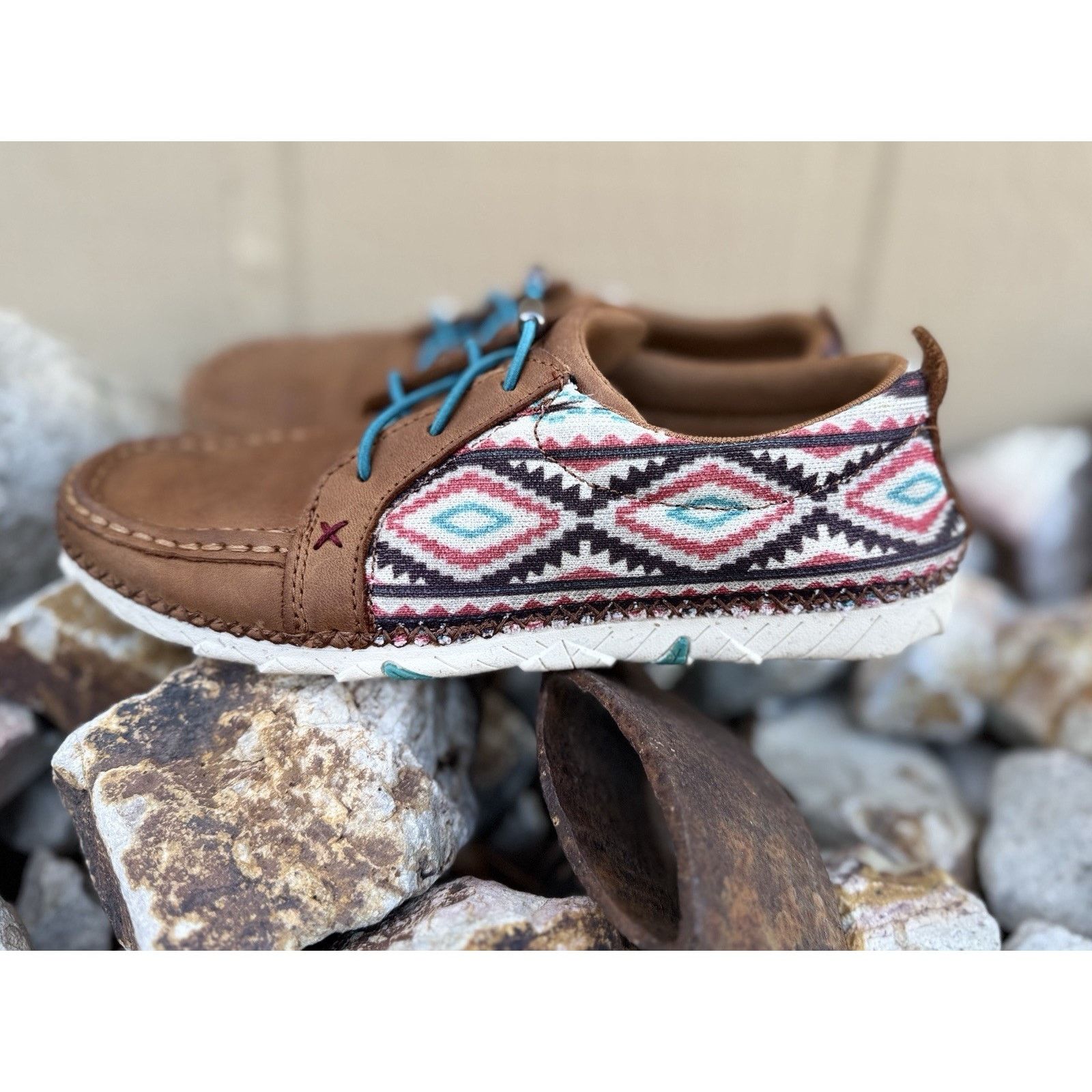 Twisted X Twisted X Western Shoes Women Aztec Lace Multi Brown WZX0006 Size US 6.5 / IT 36.5 - 5 Thumbnail
