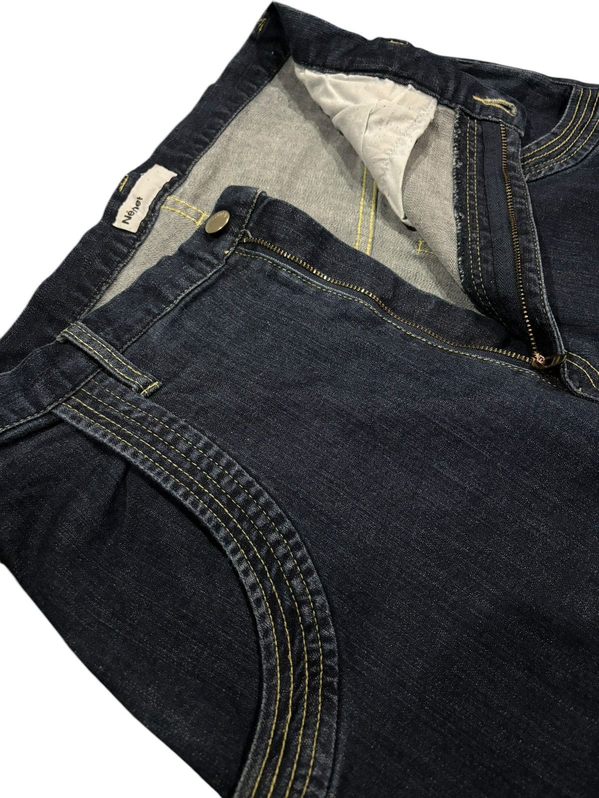 Issey Miyake × Japanese Brand × Seditionaries Vtg Deadstock Issey Miyake Ne-Net Patch High Rise Jeans Size US 31 - 5 Thumbnail