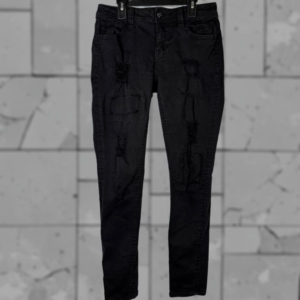 Miss Me VINTAGE Miss Me Black Distressed Skinny Jeans Womens Size 28x31 Size 28" / US 6 / IT 42 - 1 Thumbnail