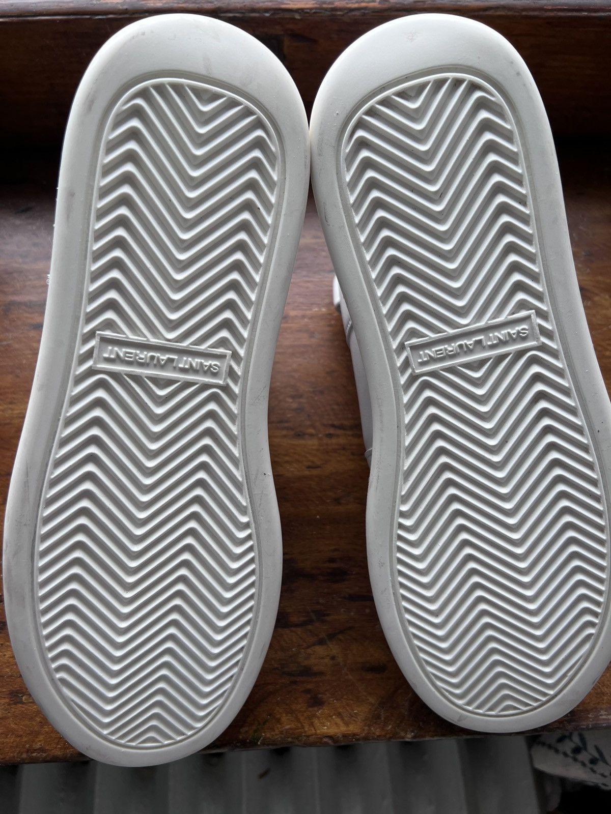 Saint Laurent Paris $1.3K Lax dirty white mid-top sneakers, EU43.5/US10.5 Size US 10.5 / EU 43-44 - 10 Thumbnail