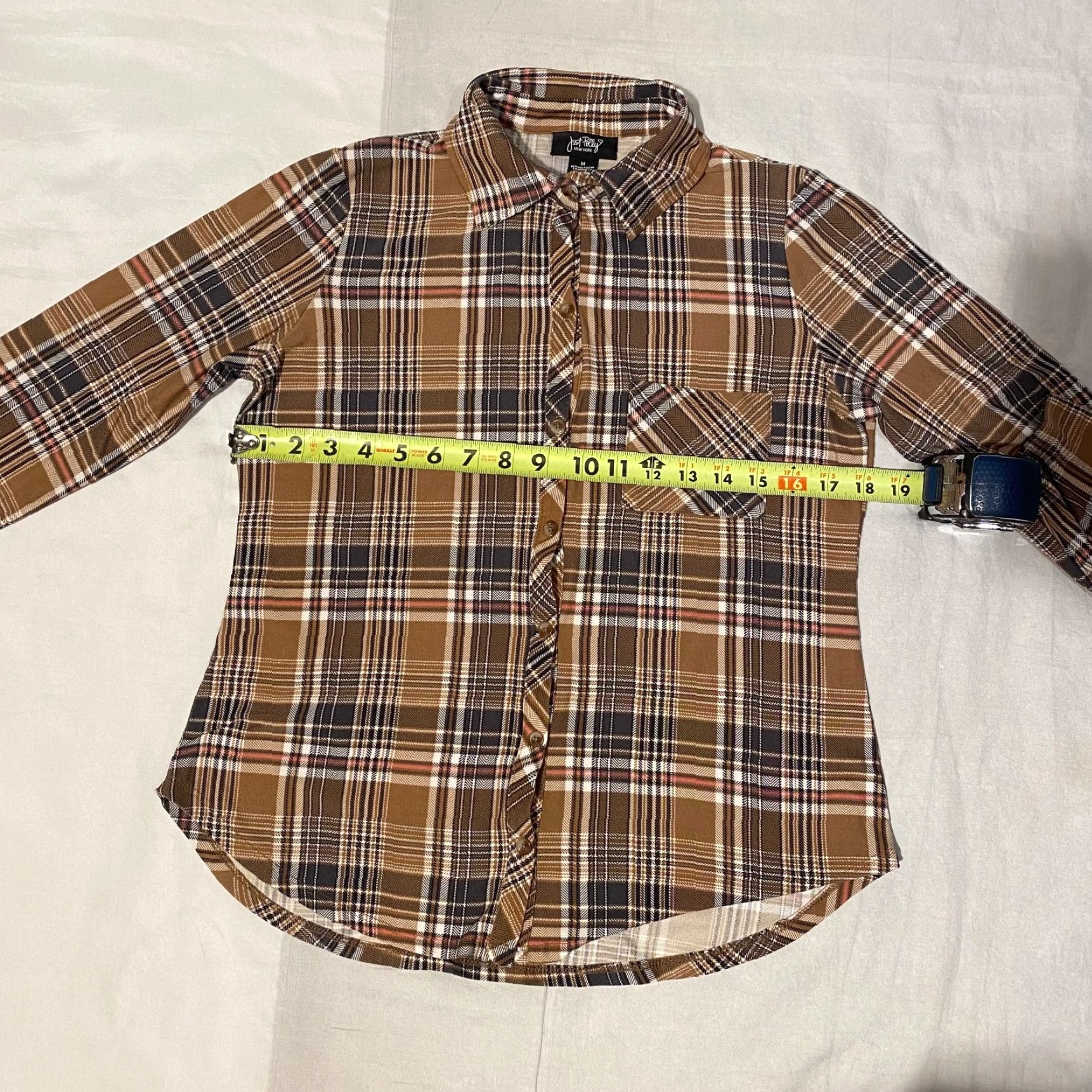 Pinko VINTAGE Just Polly New York Plaid Shirt Button-Up Long Sleeve M Brown Women Womens Regular Size M / US 6-8 / IT 42-44 - 3 Thumbnail