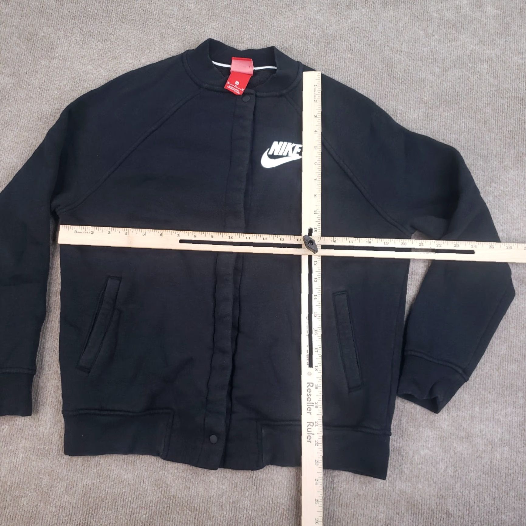 Nike Nike Jacket Womens Medium Black Snap Front Pockets Casual Stretch Size M / US 6-8 / IT 42-44 - 2 Thumbnail