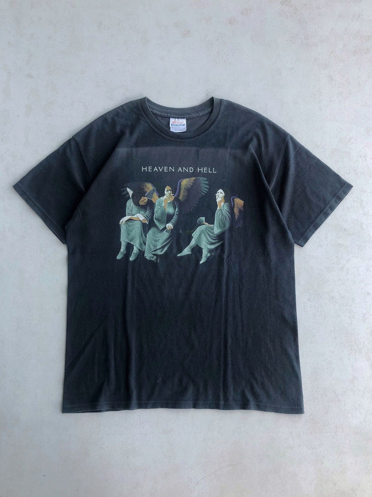 image of Band Tees Heaven And Hell "smooking Angel" Band Tour in Black, Men's (Size Large)