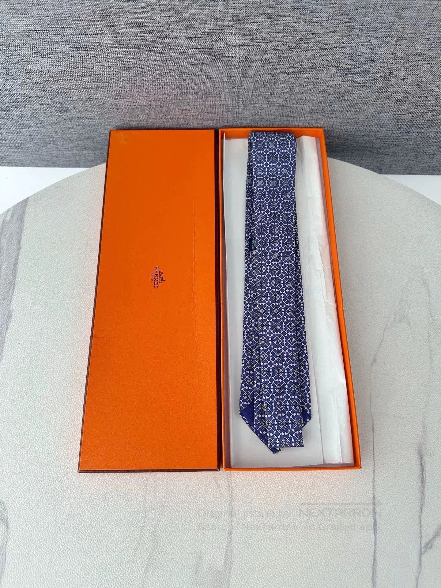 Hermes Hermes Classic Printed Silk Tie. Size ONE SIZE - 3 Thumbnail