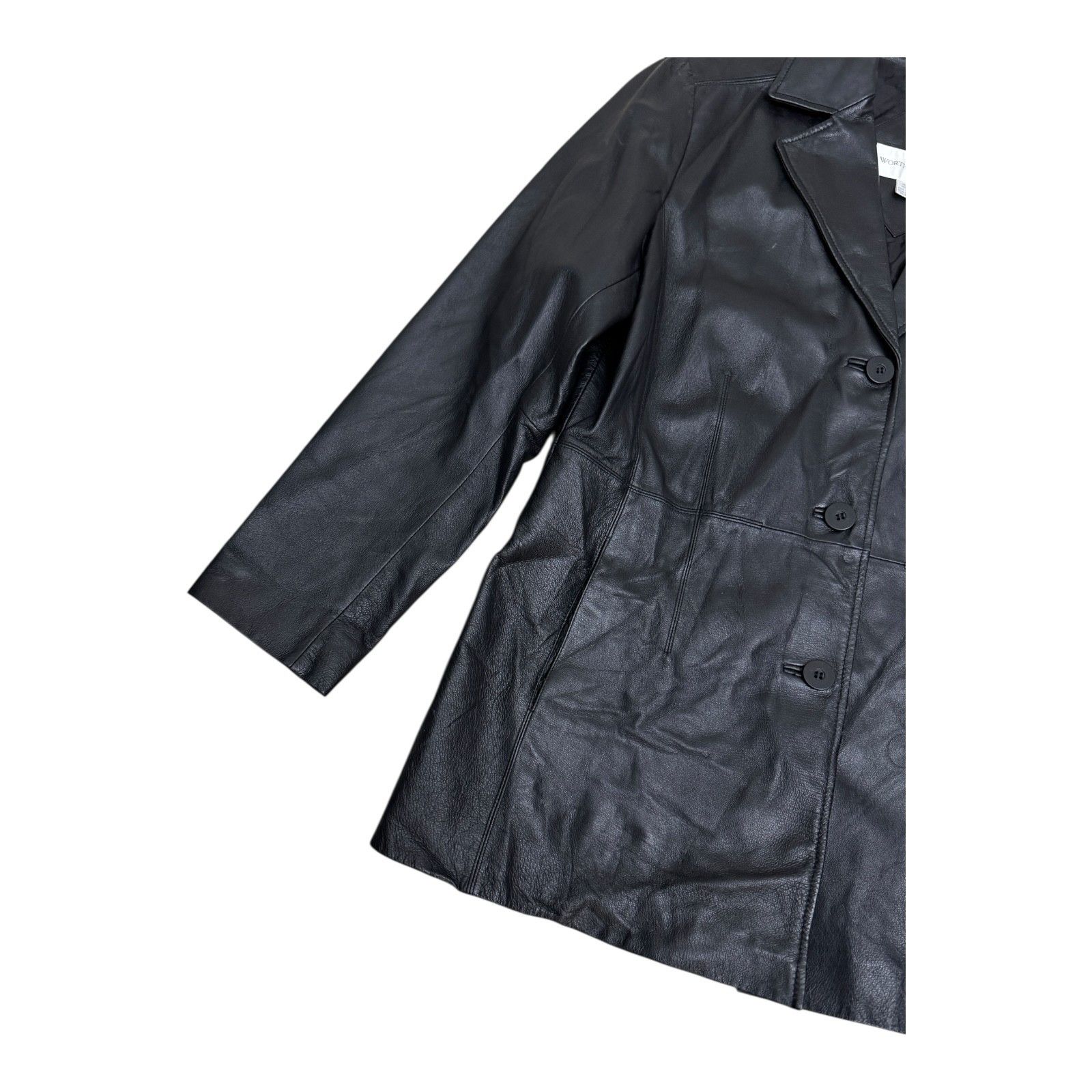Other WORTHINGTON Genuine Leather Casual Black Coat Jacket Medium Size M / US 6-8 / IT 42-44 - 6 Thumbnail