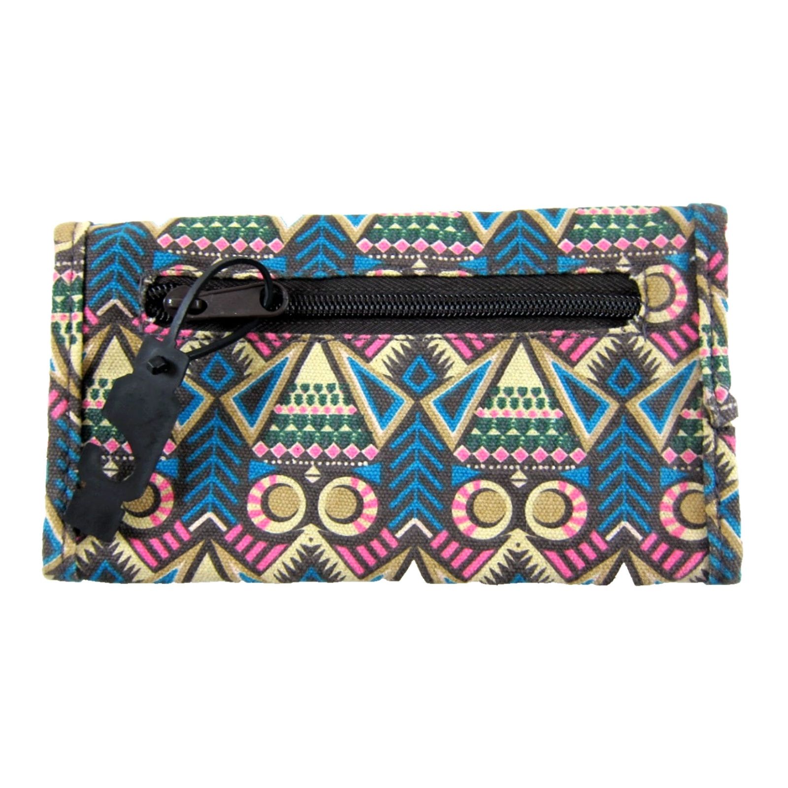 KAVU KAVU Wallet Clutch Wristlet Canvas Blue Pink Green Abstract Art One Size Unisex Wallet Shape Stars Pattern Credit Card Folding Size ONE SIZE - 2 Thumbnail