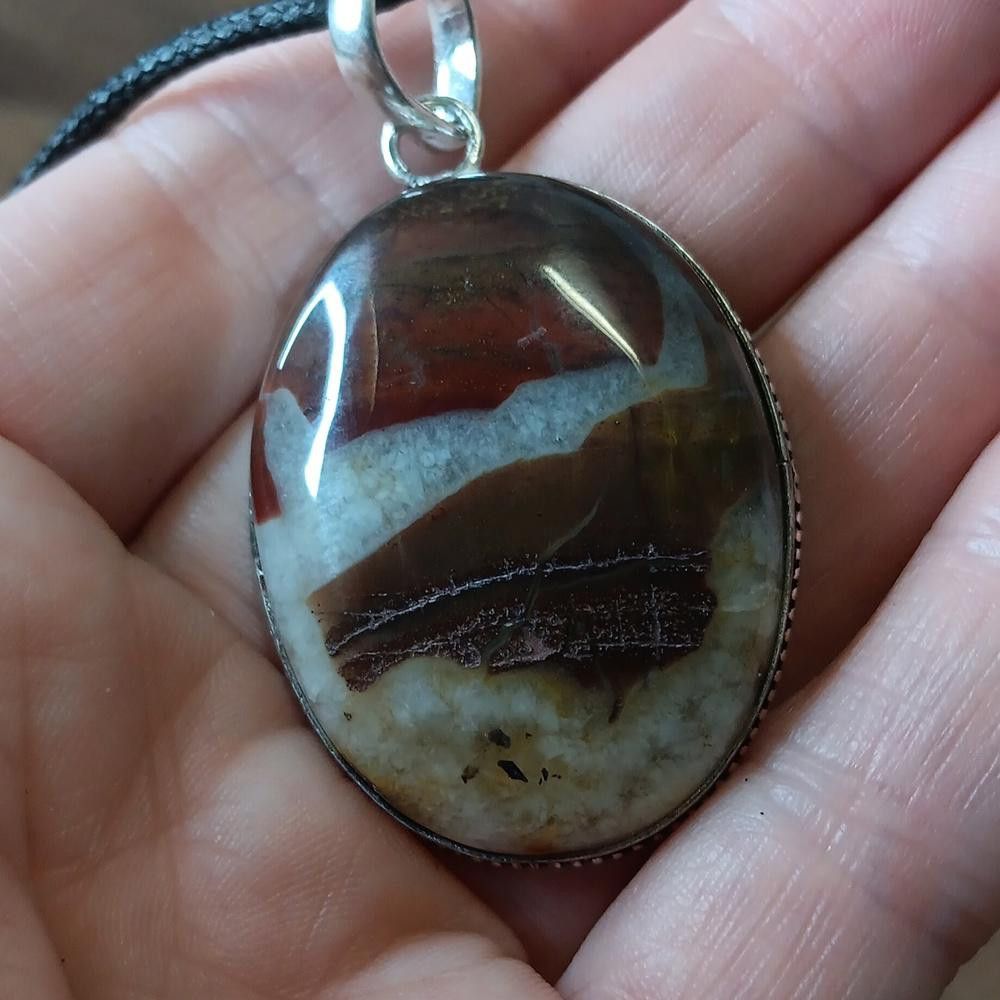 Designer Septarian gemstone pendant necklace Size ONE SIZE - 5 Thumbnail