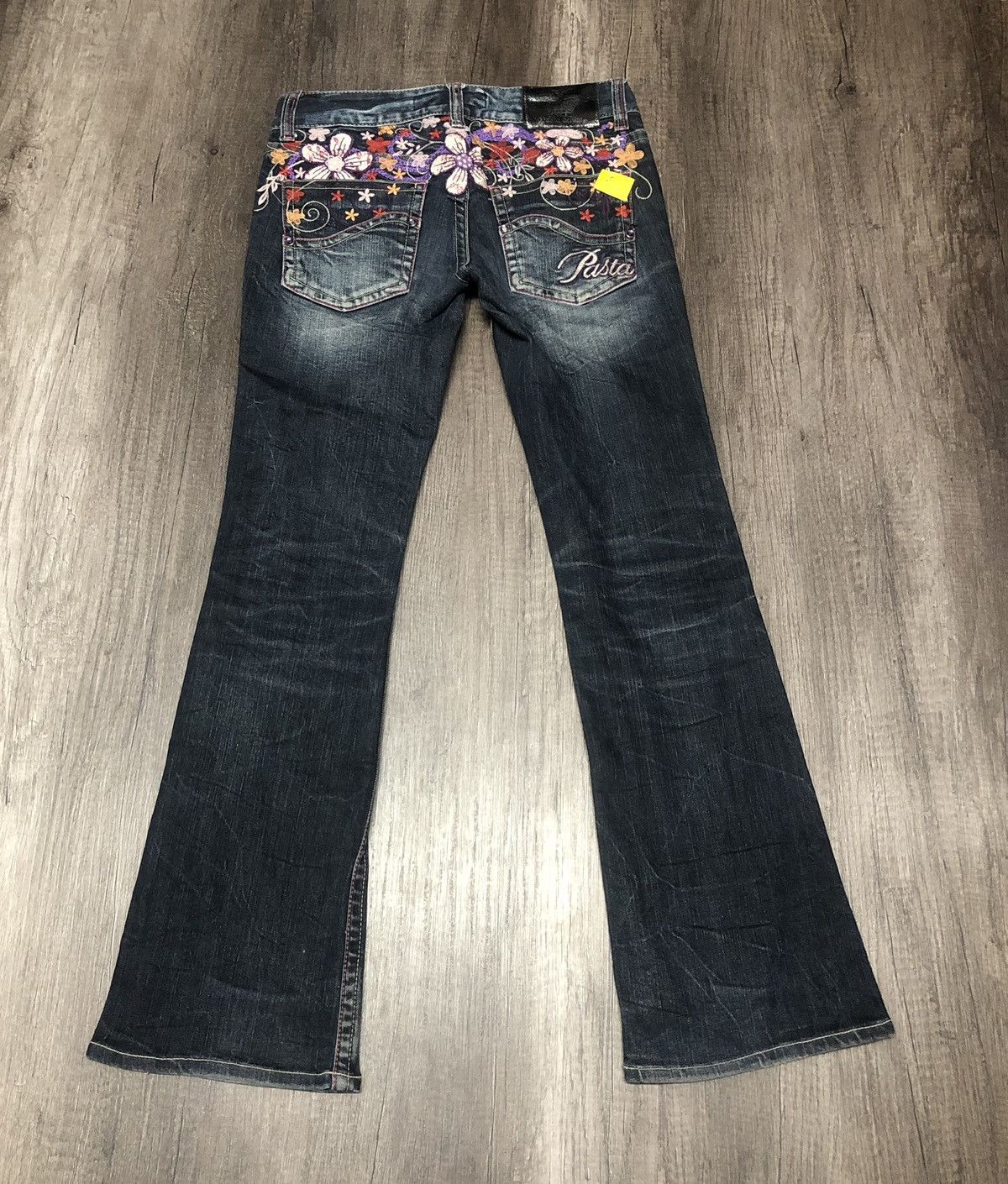 Japanese Brand Pasta Denim Jeans Flower Patch Size 29" - 4 Thumbnail