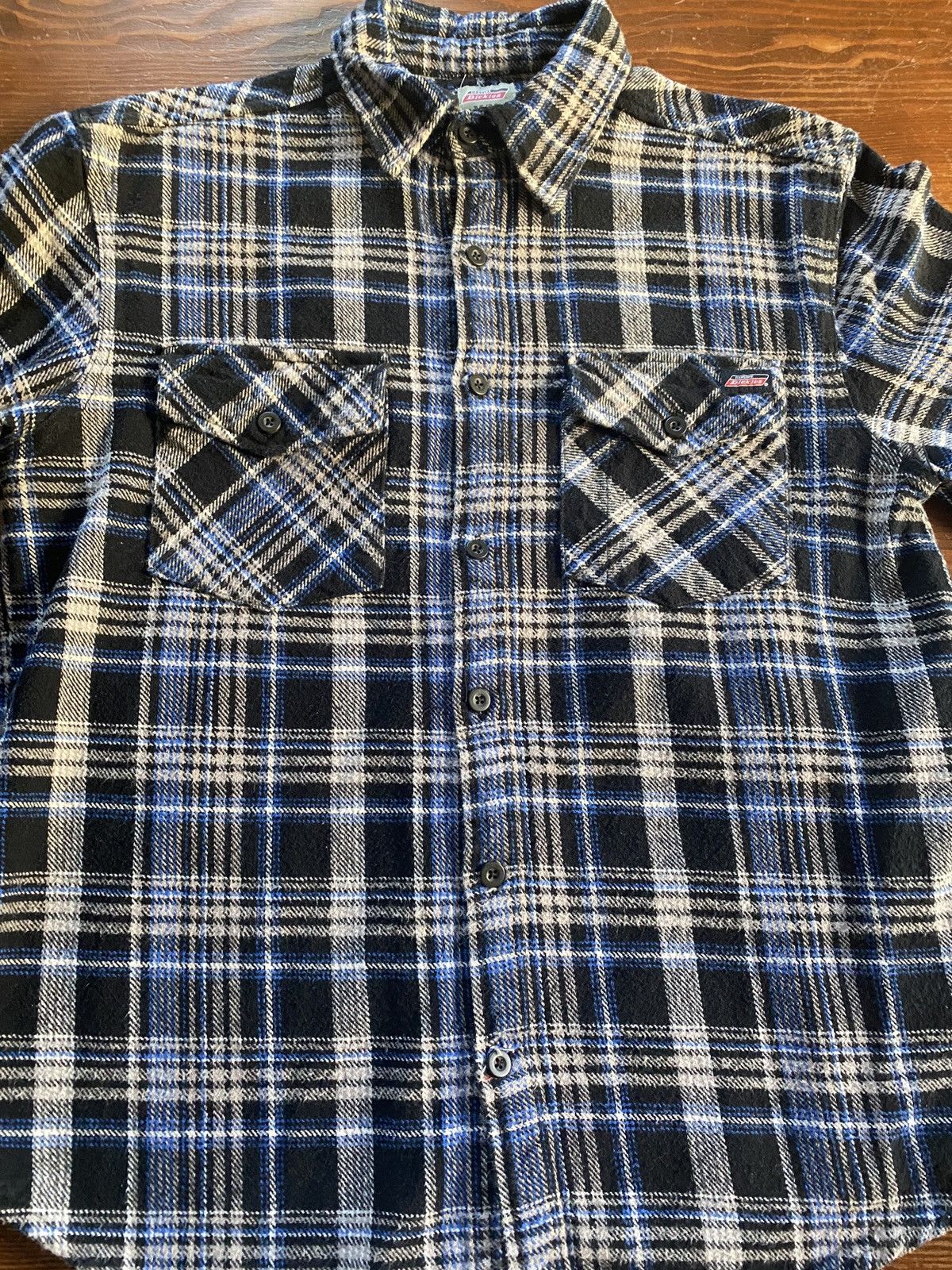 Dickies Dickies Blue Black White Plaid Flannel Thick Button Up Size US M / EU 48-50 / 2 - 4 Thumbnail