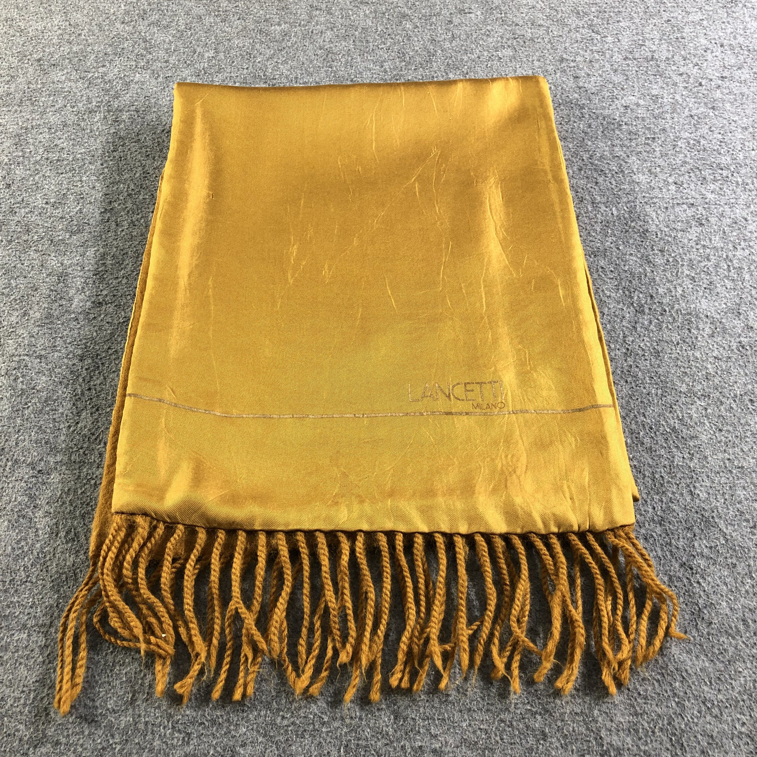 Lui di Lancetti Lancetti Silk/Wool Golden Scarf Muffler Neckwear V2141 Size ONE SIZE - 2 Thumbnail