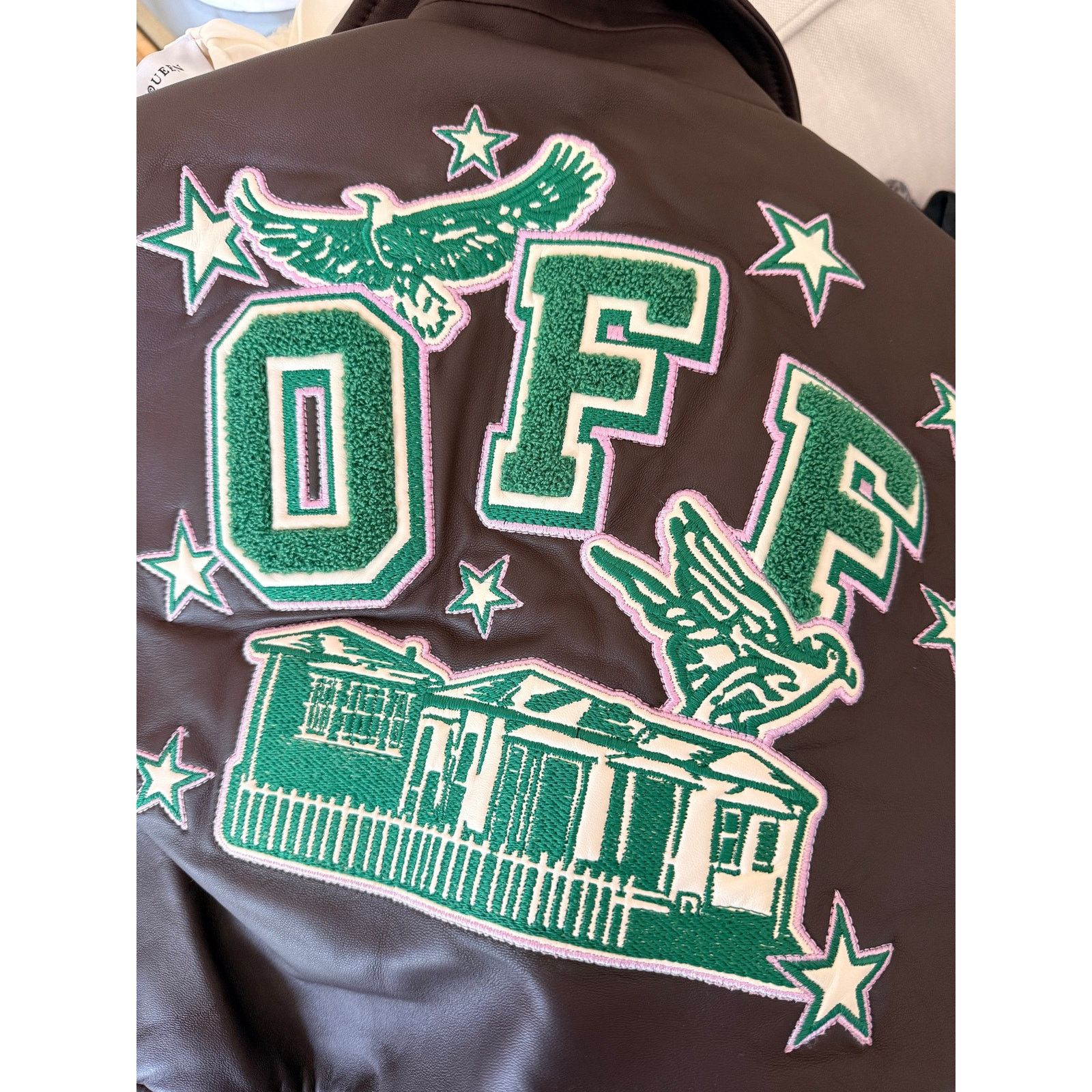 Off-White Off-White Virgil Abloh Trap House Crop Leather Varsity IT 40 Size S / US 4 / IT 40 - 9 Thumbnail