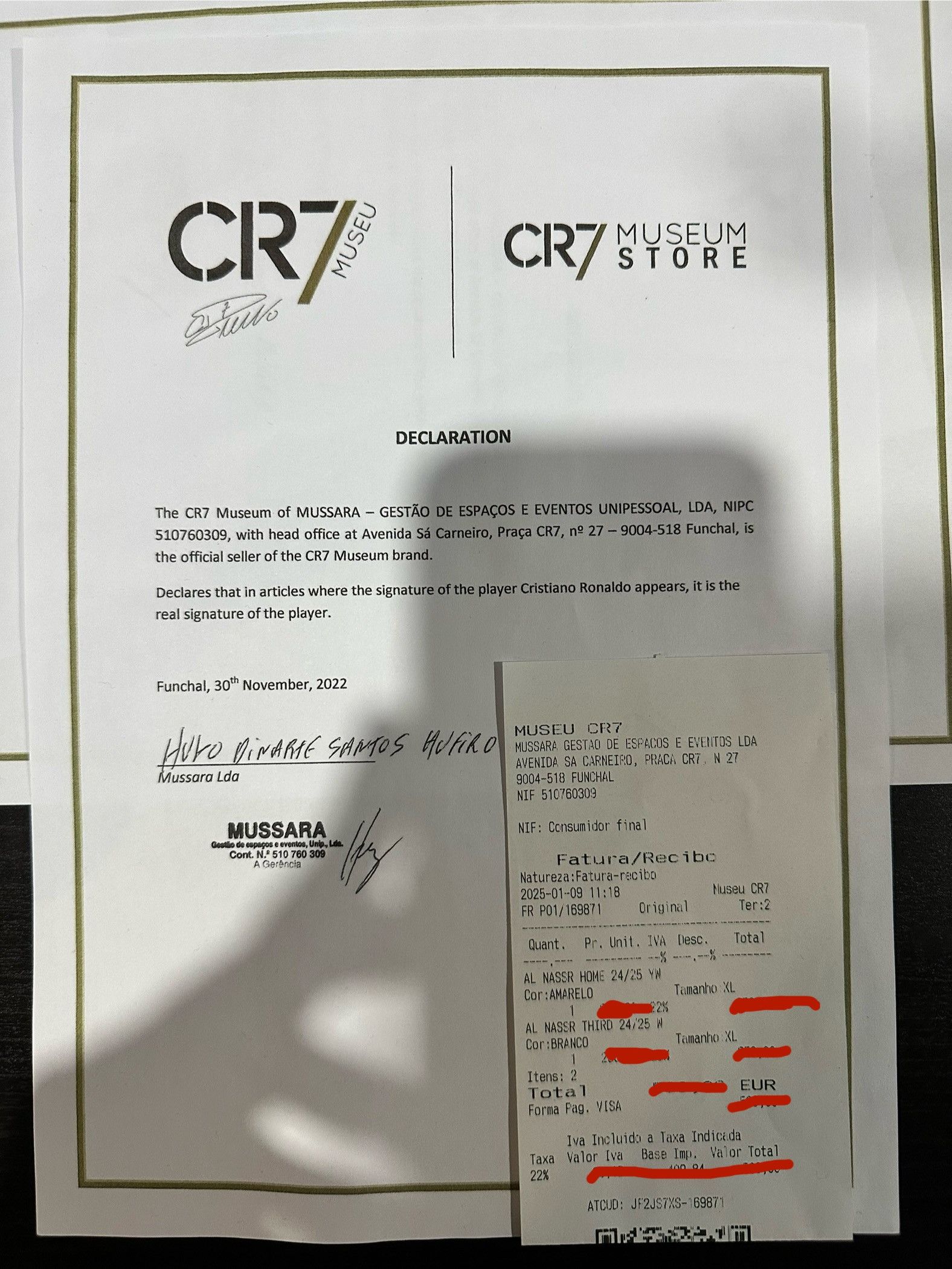 Adidas Cristiano Ronaldo singed Museum COA Size US XL / EU 56 / 4 - 4 Thumbnail