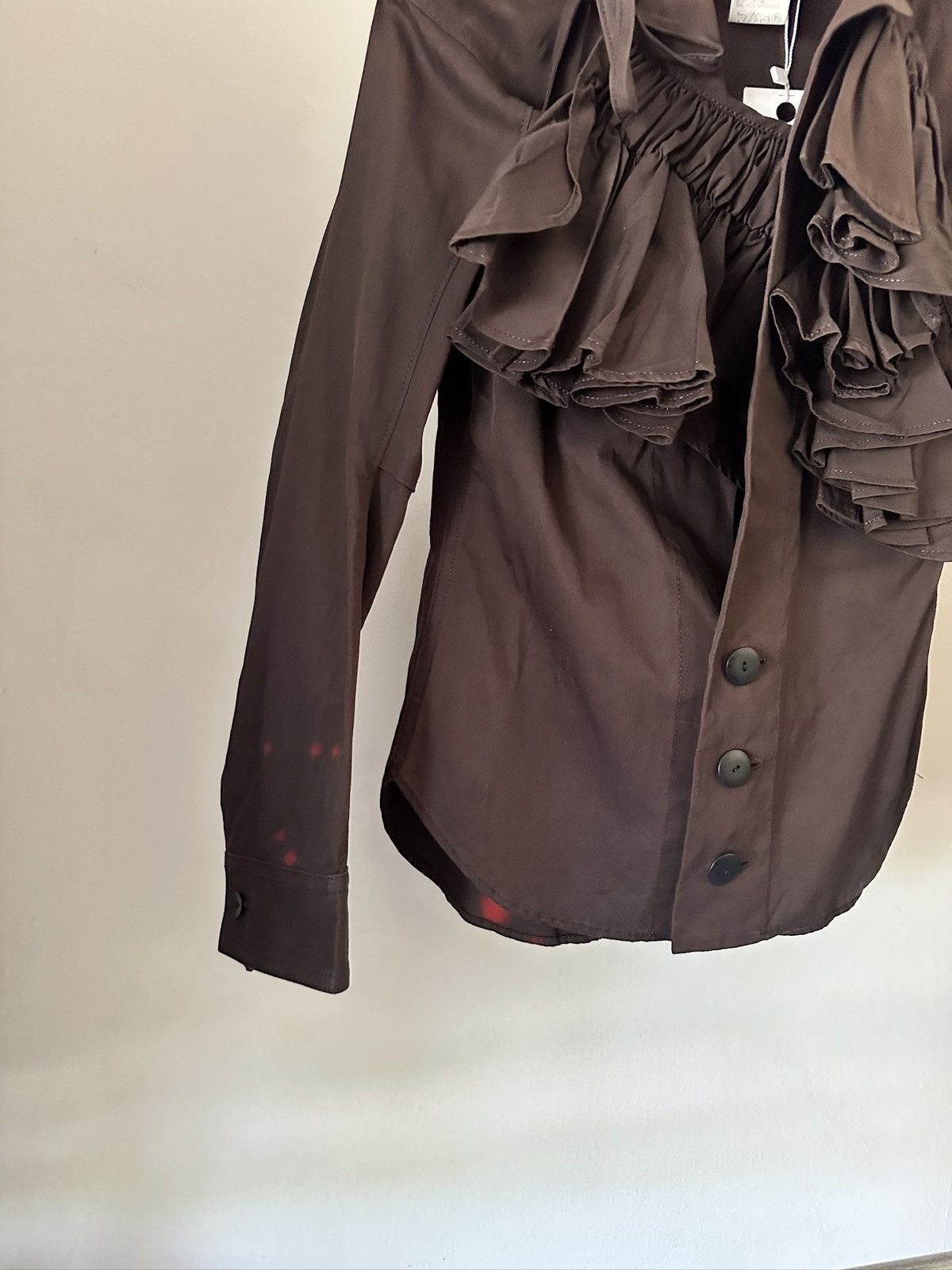Yohji Yamamoto SS2006 Yohji Yamamoto 3 Button Stained Ruffle Shirt Size S / US 4 / IT 40 - 5 Thumbnail