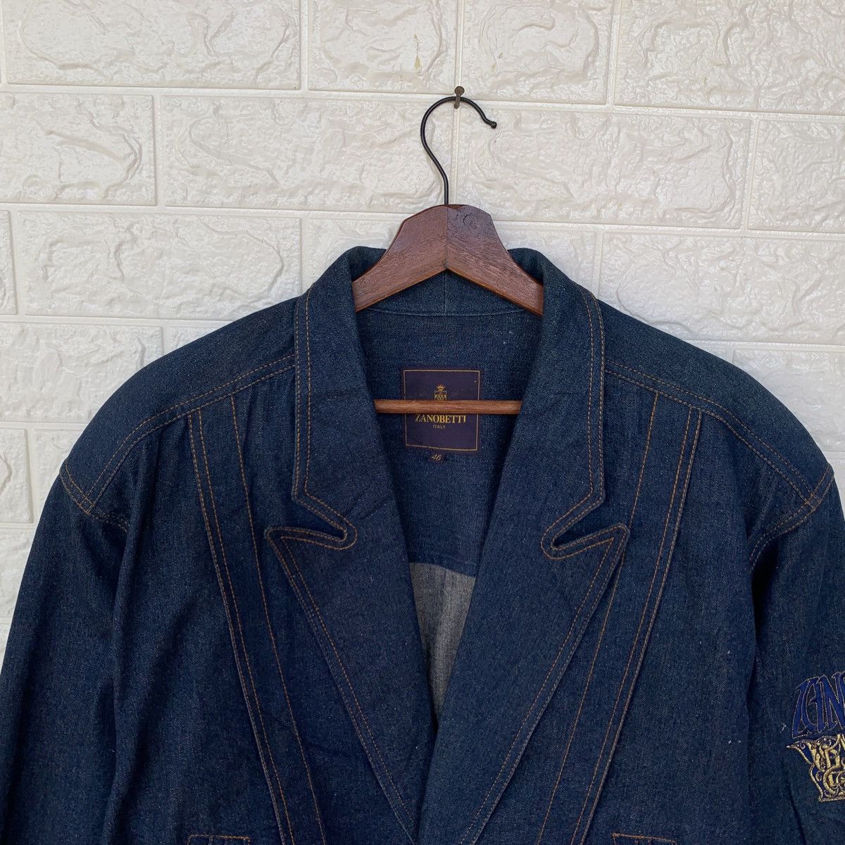 Vintage Vintage Zanobetti Italy Denim Jacket Embroidered Logo Size US L / EU 52-54 / 3 - 6 Thumbnail